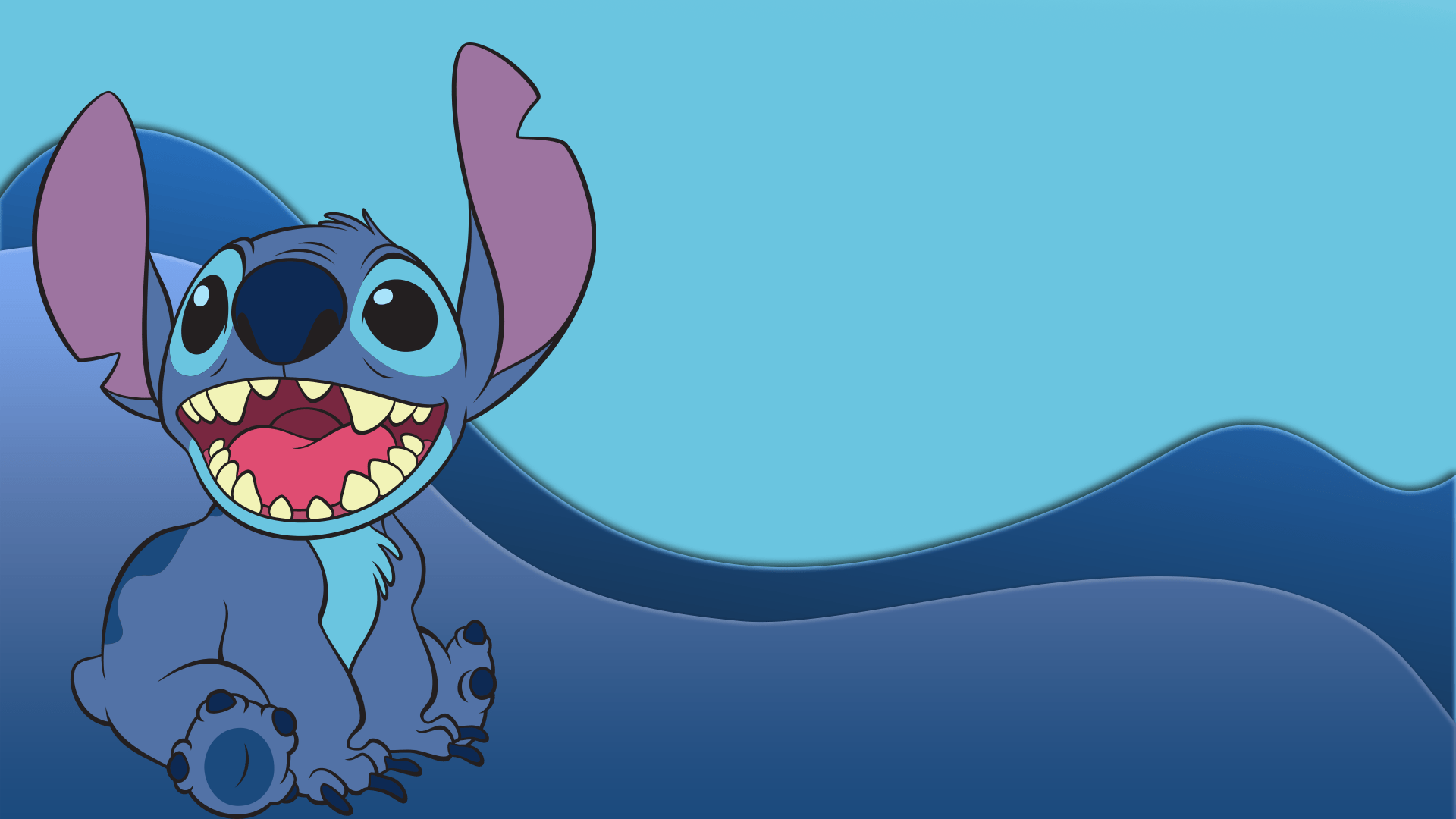1920x1080 Lilo & Stitch HD Wallpaper: Smiling Stitch Background