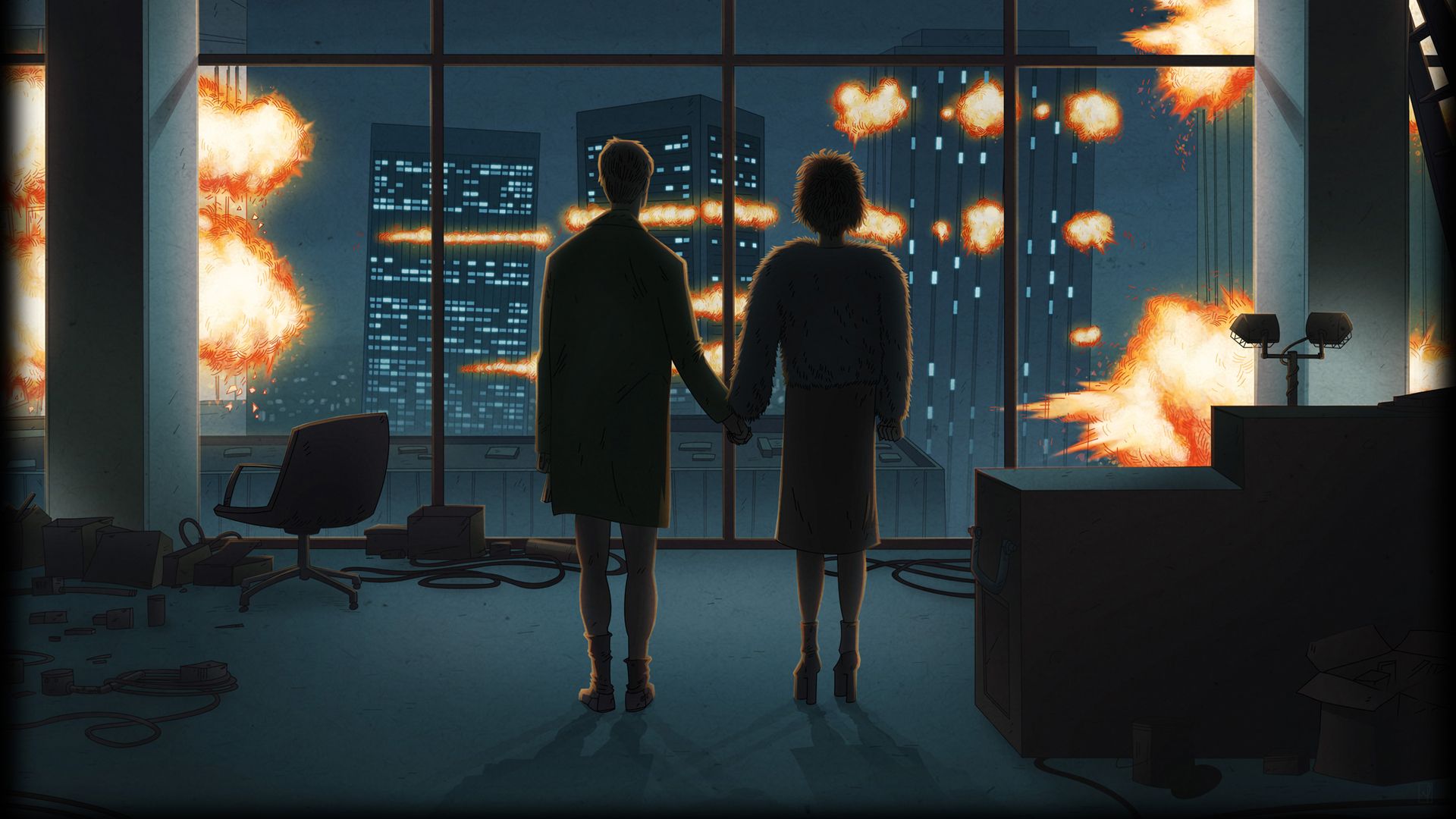 1920x1080 Fight Club HD Wallpaper: Iconic Moments in the Cityscape