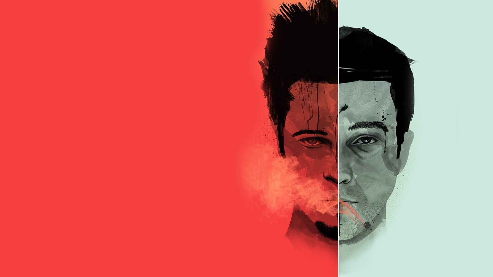 1920x1080 Man's face illustration, Fight Club, movies, Brad Pitt, Tyler Durden HD wallpaper