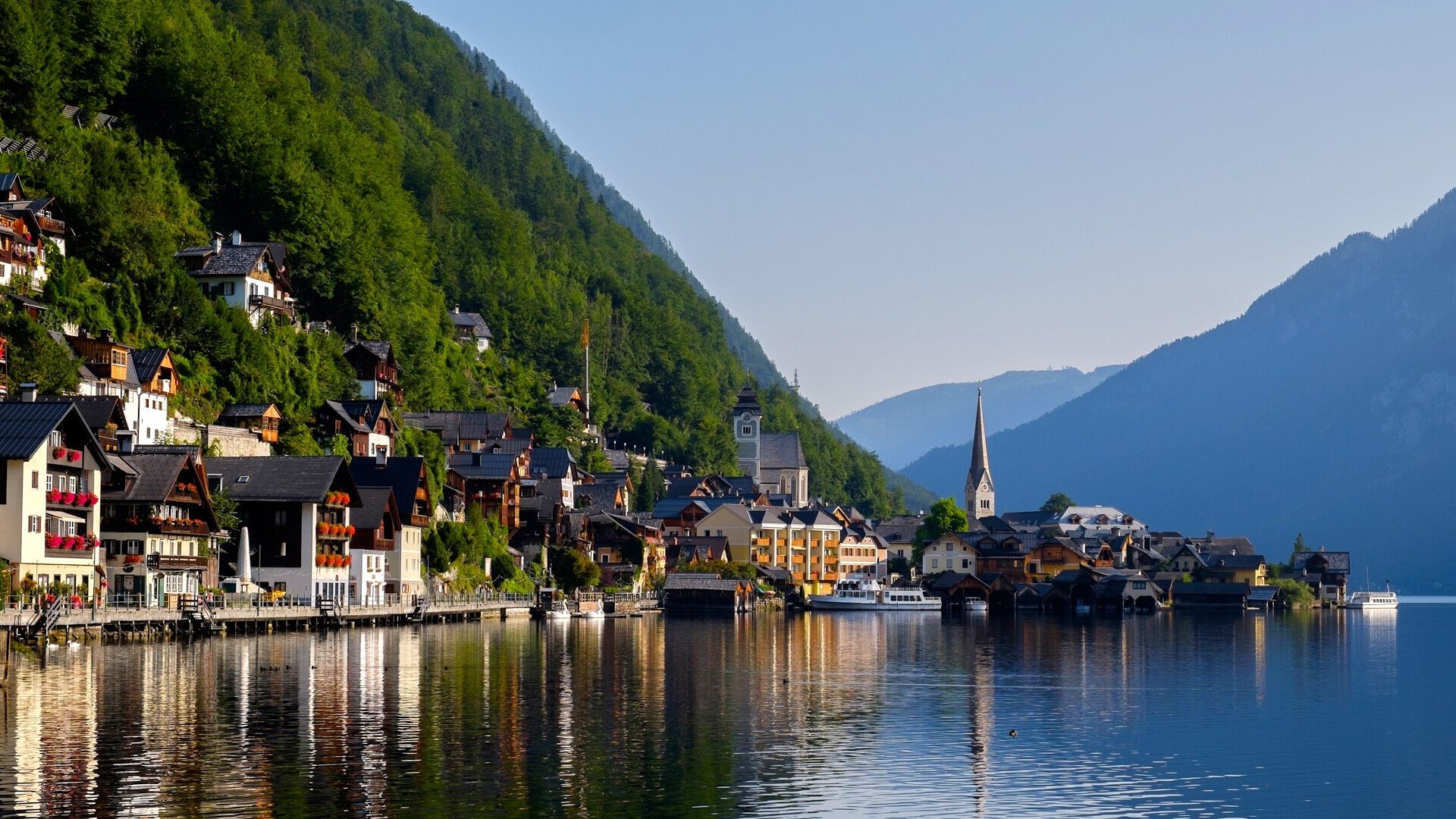 1920x1080 Austria Alps Hallstatt Lake Mountain HD Nature Wallpaper