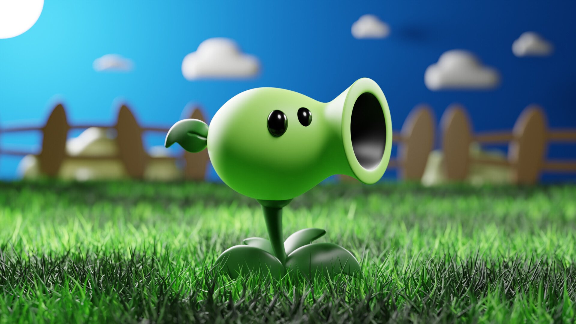 1920x1080 Peashooter from plant vs zombie