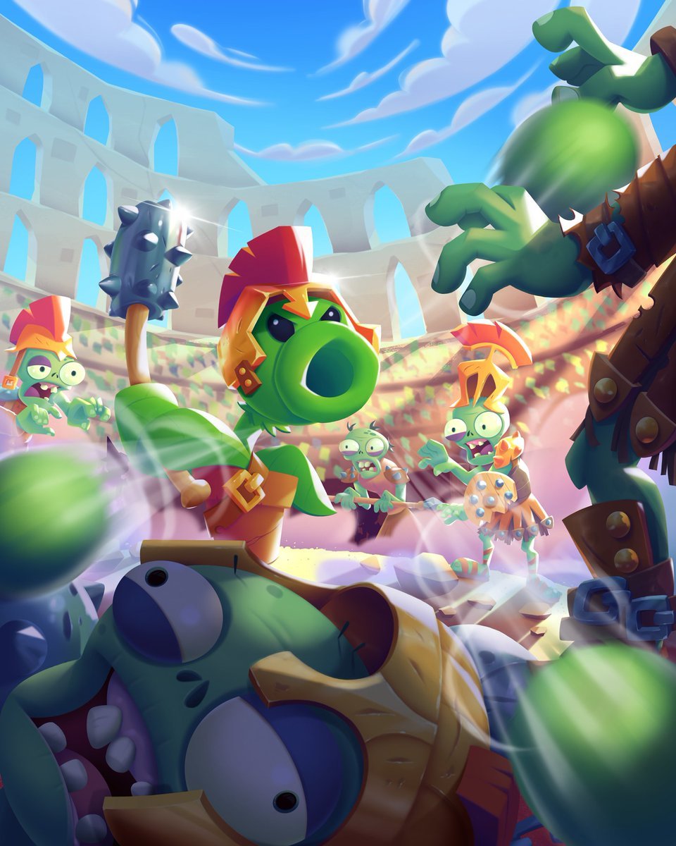 960x1200 Gladiator by day, ninja by night—Peashooter's on a world tour of whoopin' zombies