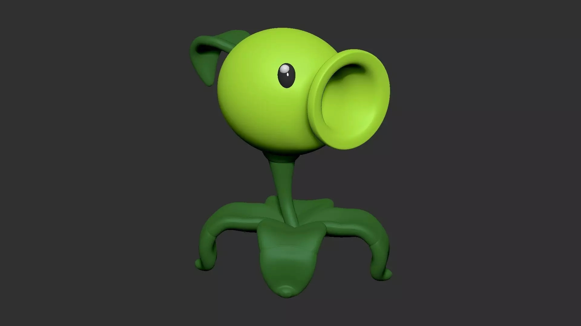 1920x1080 Peashooter from Plants vs Zombies Print Model 3D model 3D printable