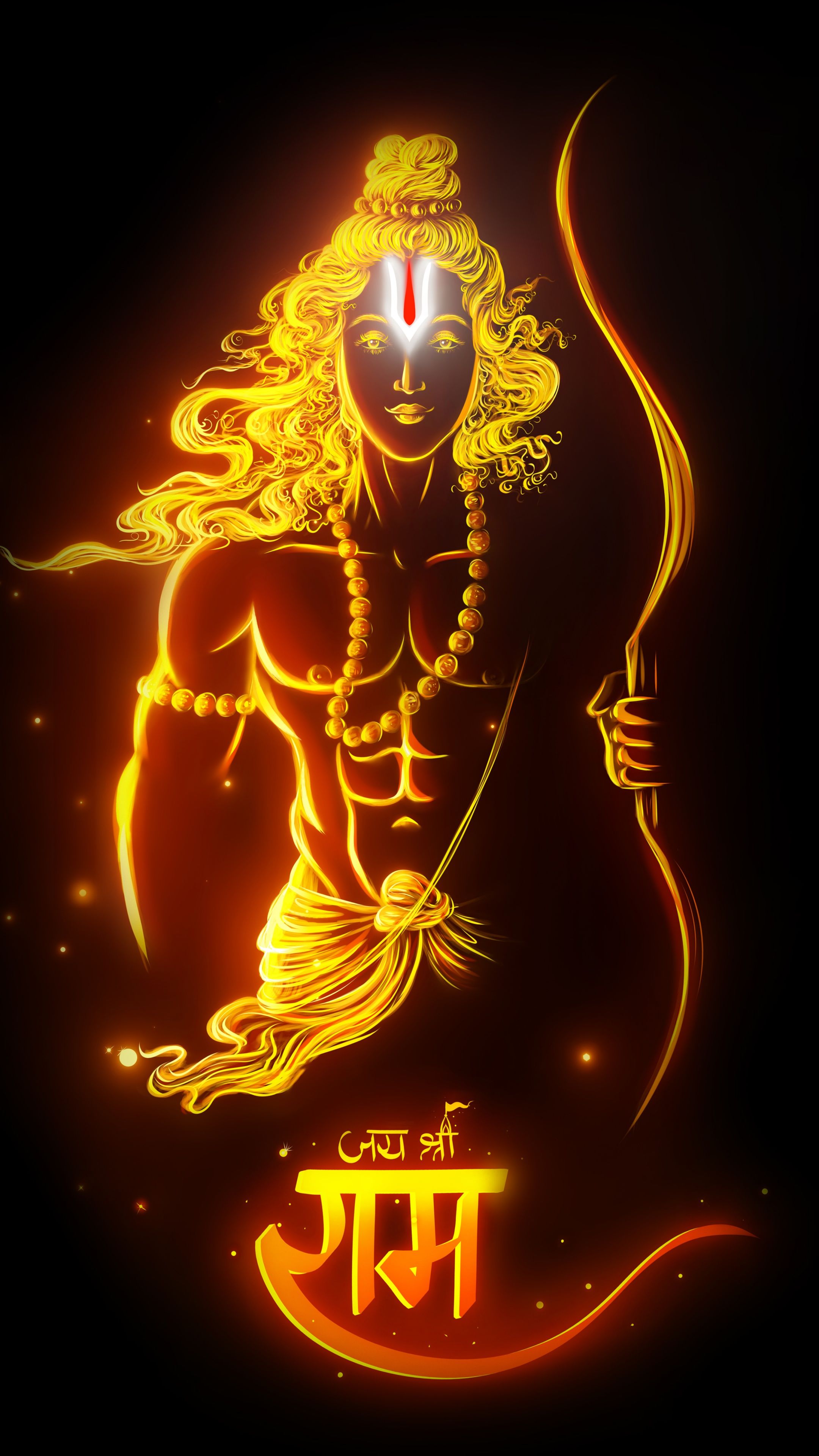 2160x3840 Jai Shri Ram Wallpaper 4K, Hindu God, 8K, Lord Rama, Glowing