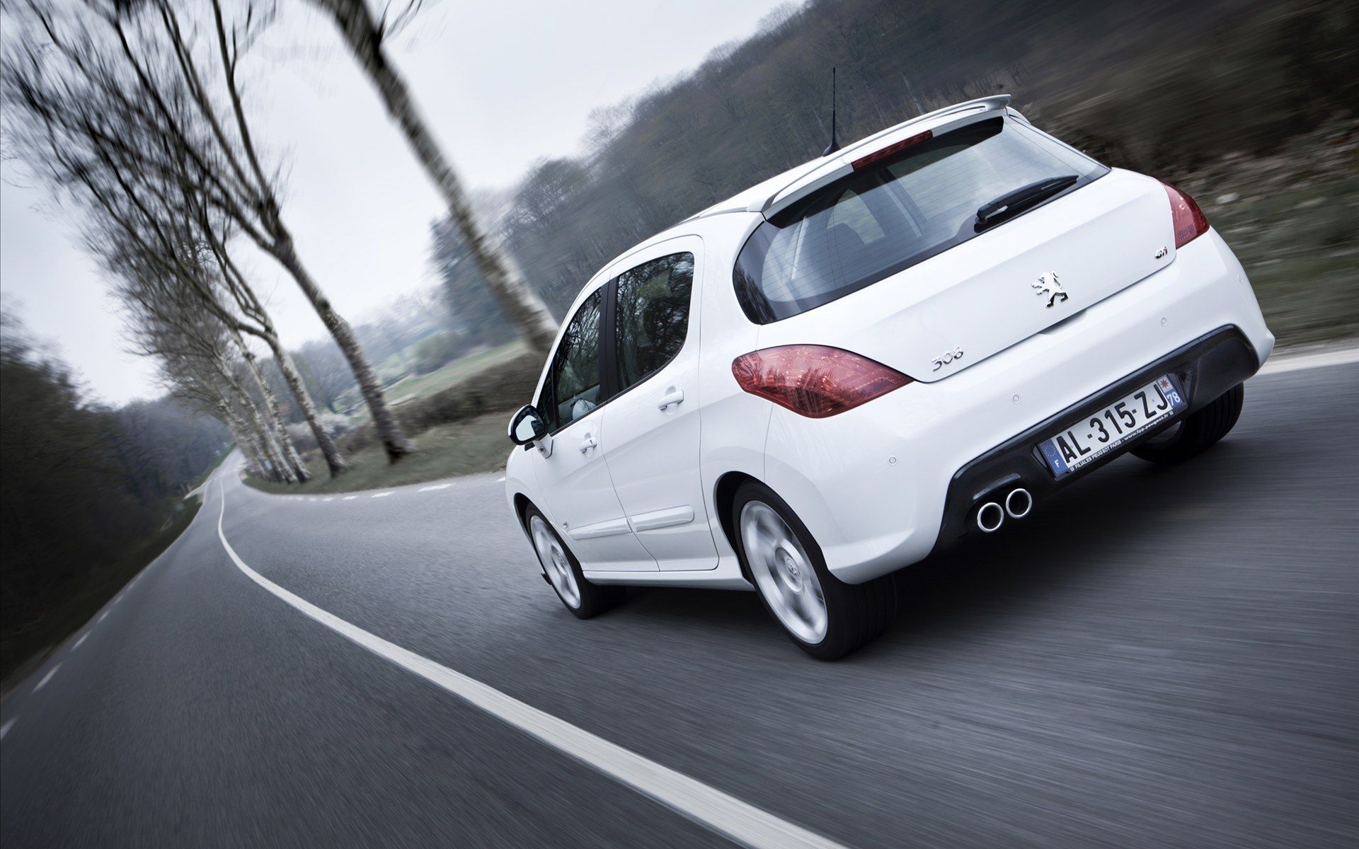 1920x1200 Wallpaper road, Peugeot, Peugeot, trees cars, 308 gti for mobile and desktop, section peugeot, resolution 1920x1200