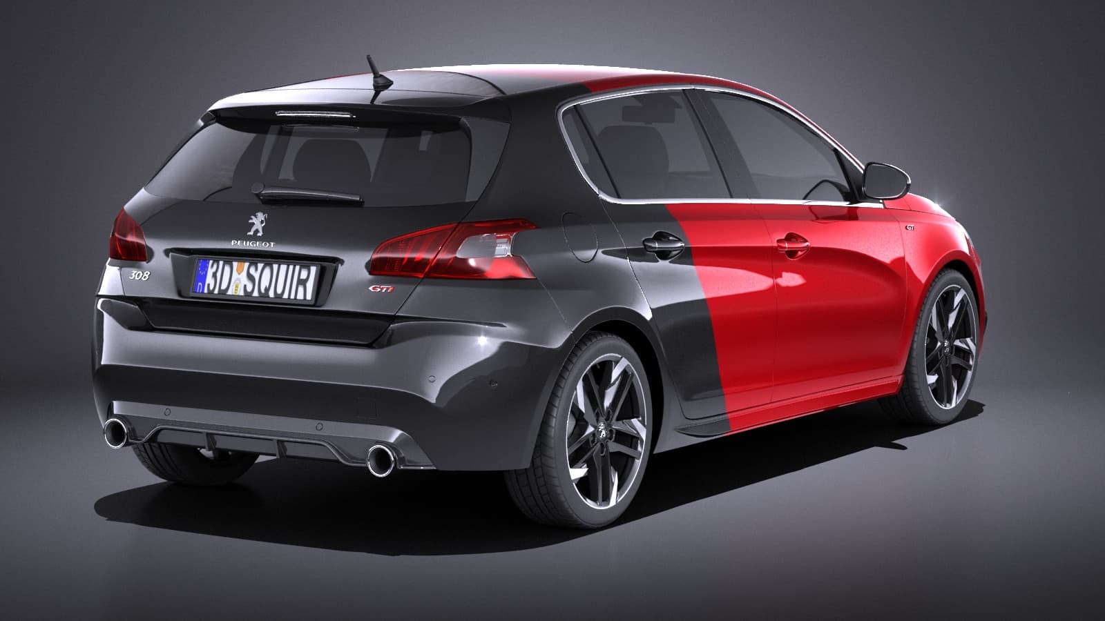 1600x900 Peugeot 308 GTI 2018 (V Ray) 3D Model