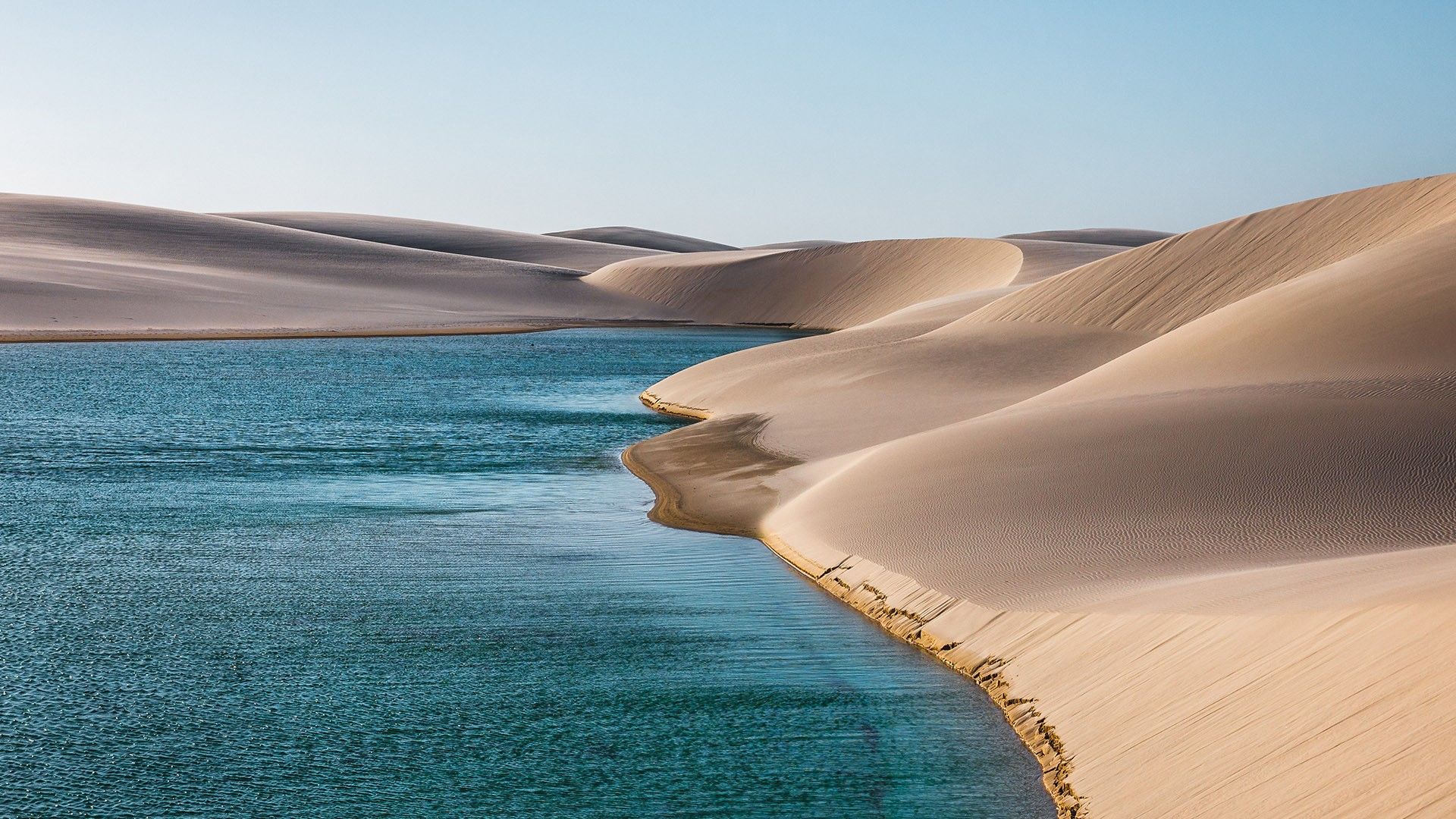 1920x1080 Scenic view of Lençóis Maranhenses National Park, Maranhão, Brazil. Windows Spotlight Image