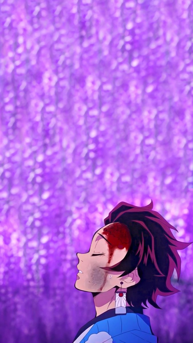 675x1200 Demon Slayer Aesthetic Purple Wallpaper