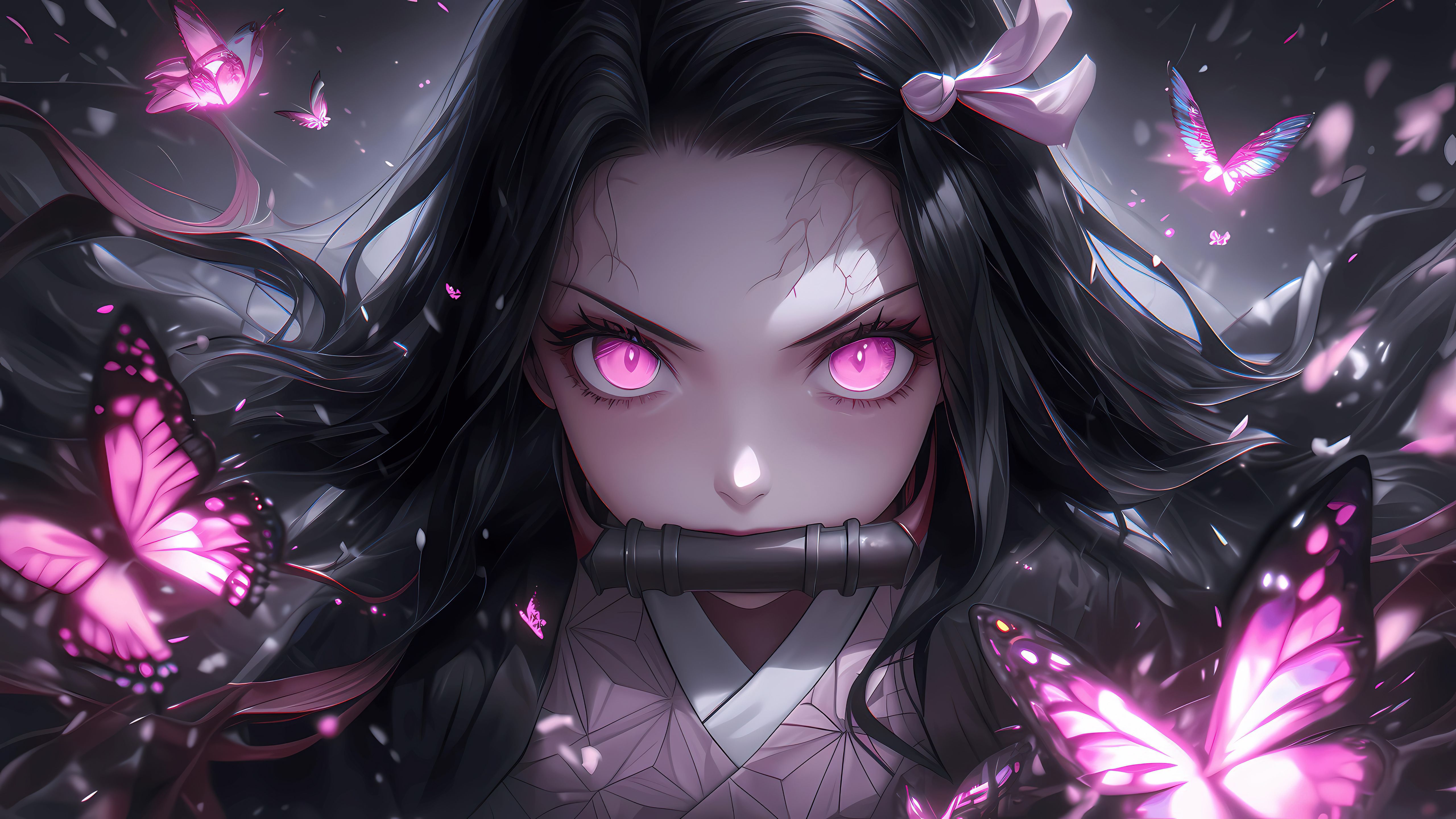 5120x2880 Pink aesthetic Wallpaper 4K, Nezuko Kamado