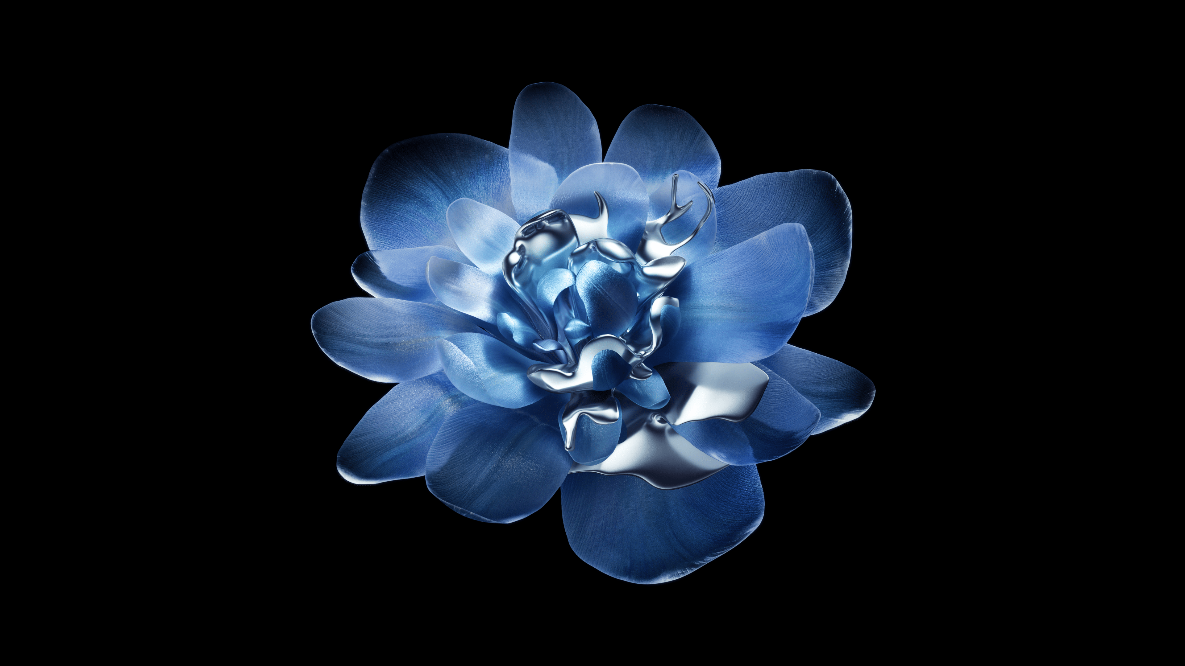 3840x2160 Abstract flower Wallpaper 4K, Metallic, AMOLED