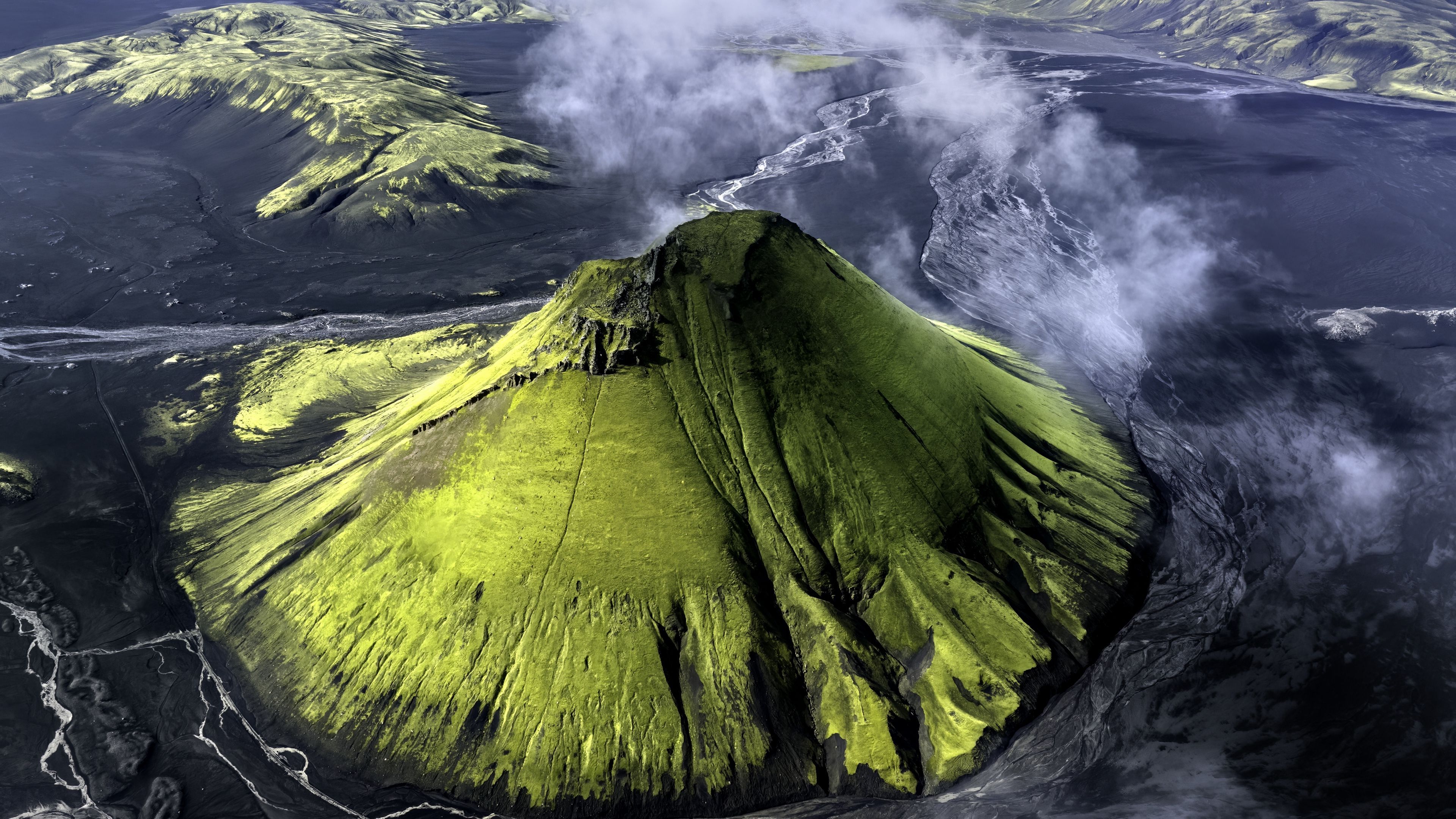 3840x2160 Download wallpaper 3840x2160 volcano, peak, nature, landscape, iceland 4k uhd 16:9 HD background