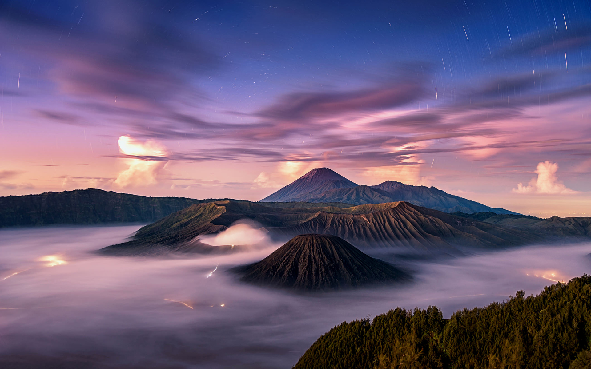 1920x1200 Calm Volcano Landscape in Fog Wallpaper, HD Nature 4K Wallpaper, Image and Background