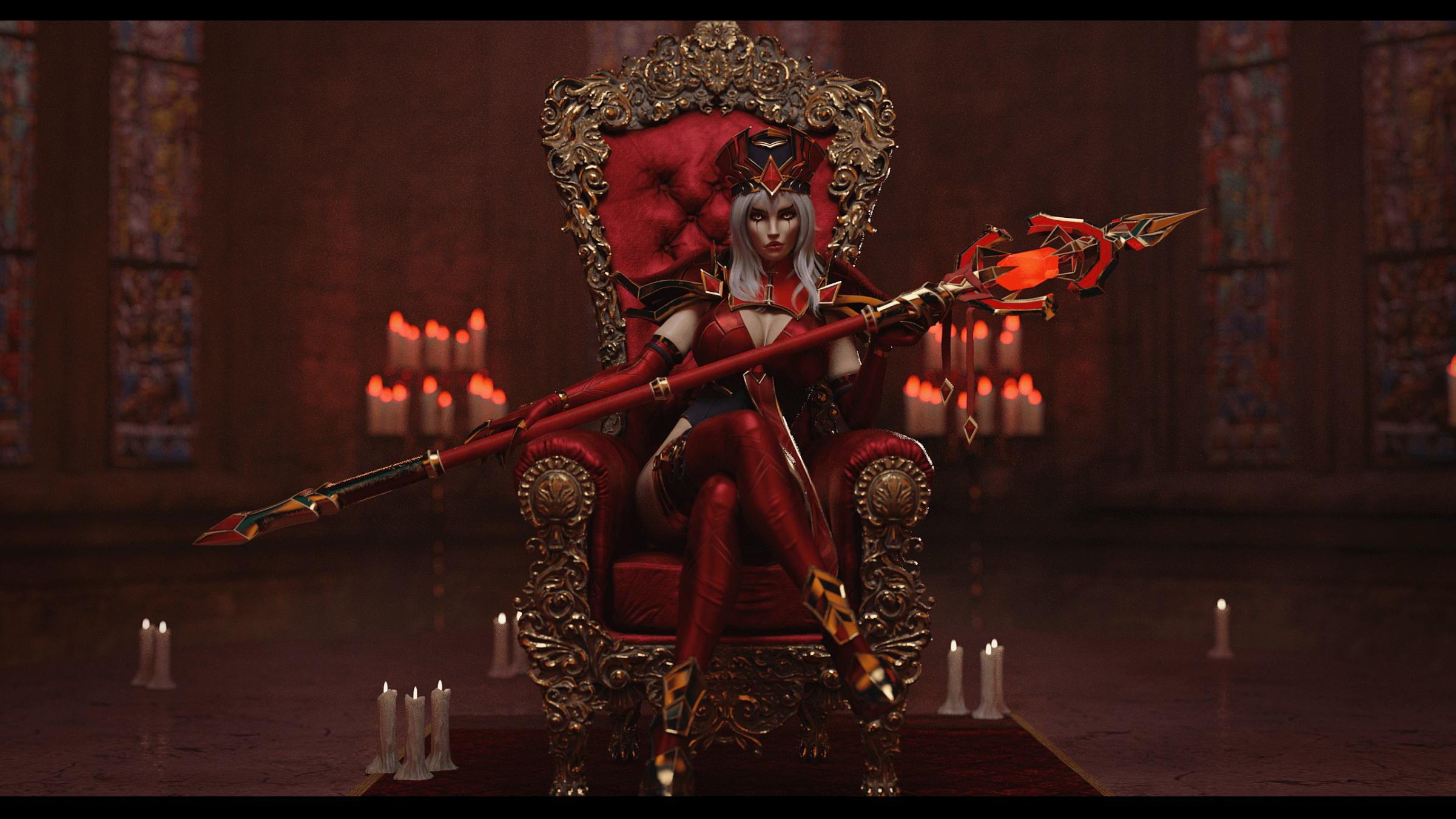 2400x1350 Whitemane Fanart 3D Render, Digital Art