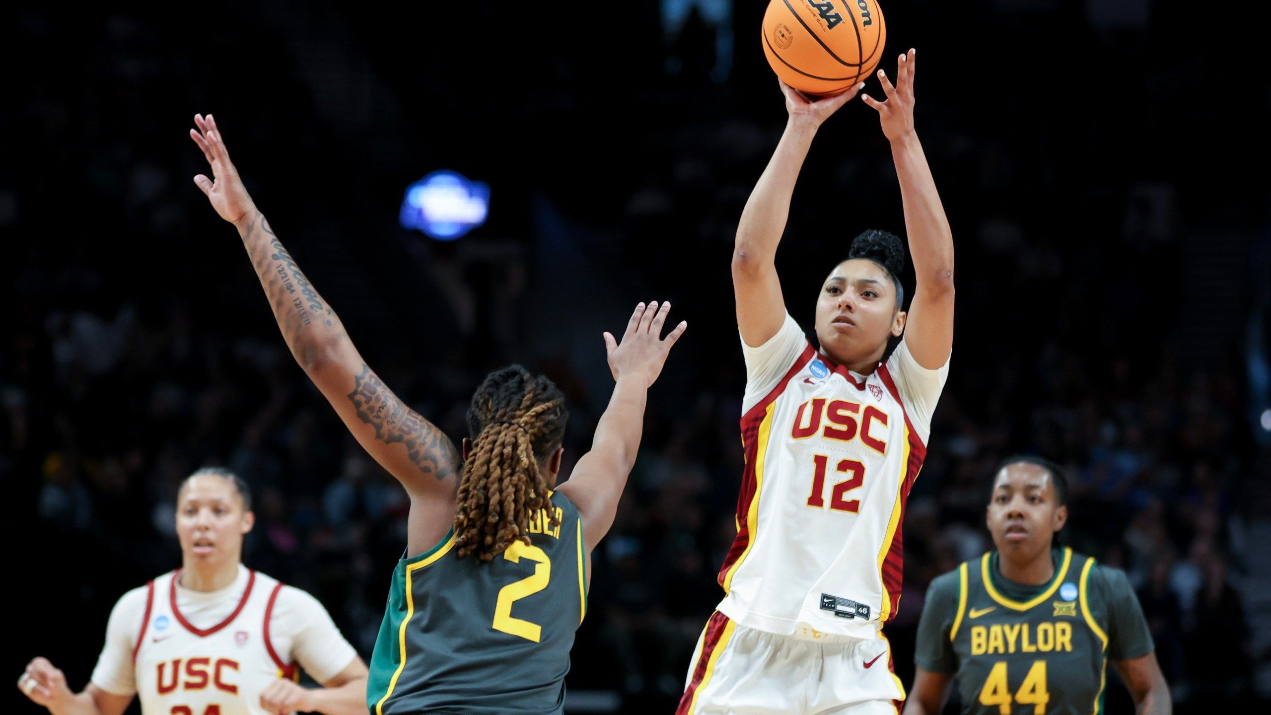 2560x1440 Juju Watkins scores leads USC to Elite 8 in NCAA women's tournament after win over Baylor