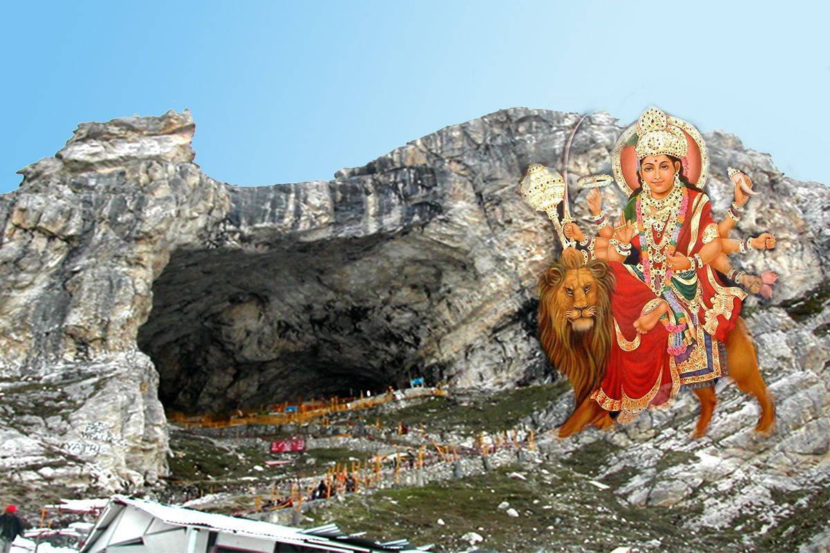 1200x800 Download Vaishno Devi Over The Holy Cave Shrine Wallpaper