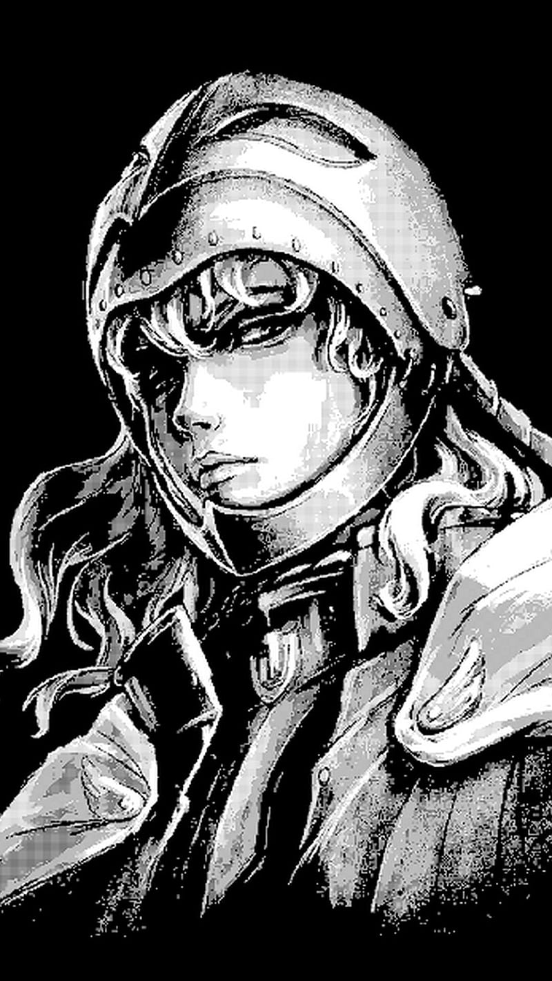 800x1422 Knight, anime, black and white, manga, pixel, HD phone wallpaper