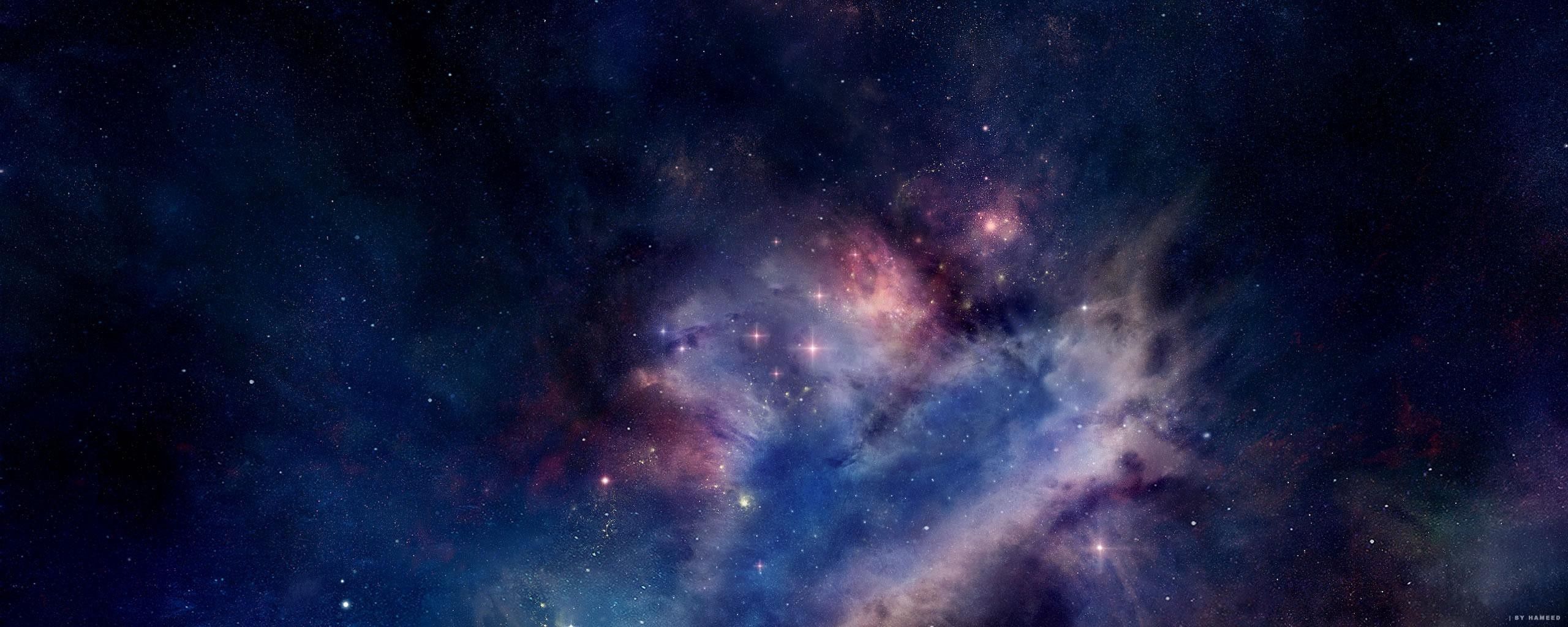 2560x1024 outer, Space, Multicolor, Stars, Nebulae, Cosmic, Dust Wallpaper HD / Desktop and Mobile Background