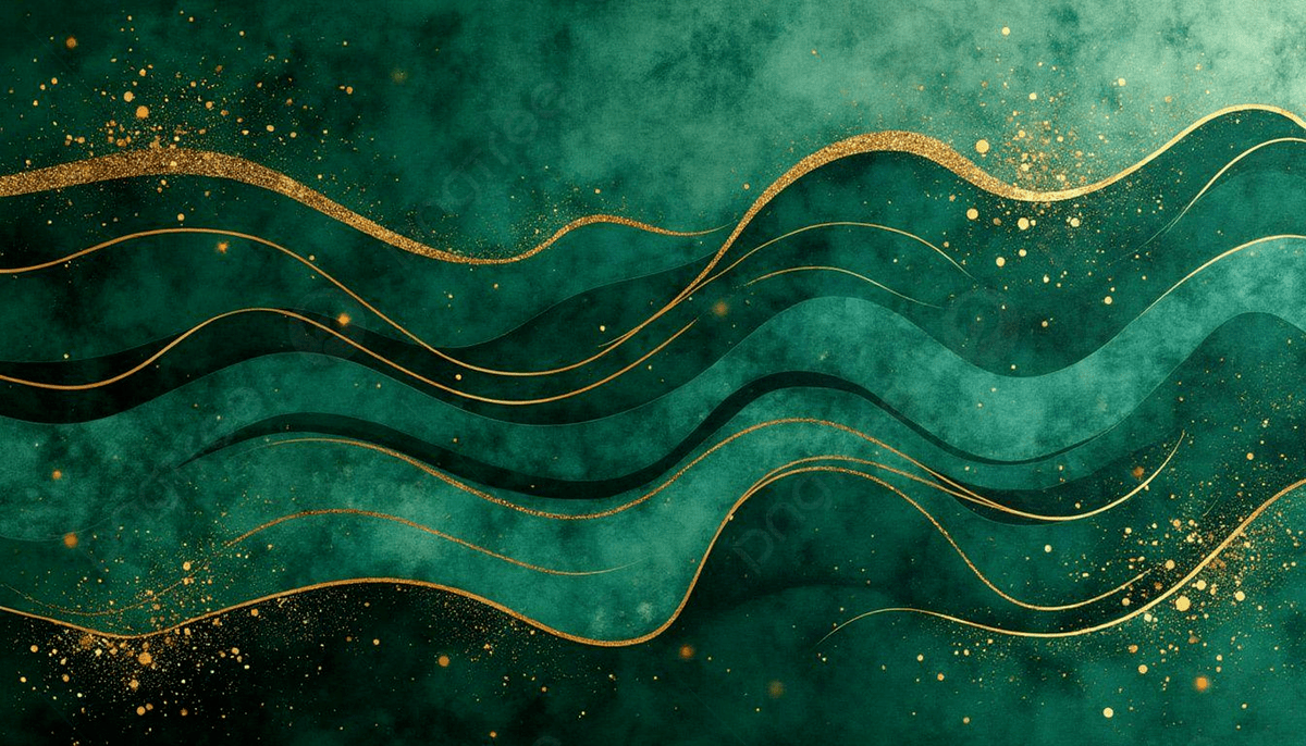 1200x686 Emerald Green And Gold Abstract Background Luxury Dark Backdrop With Golden Waves Glitter Sparkles Elegant Modern