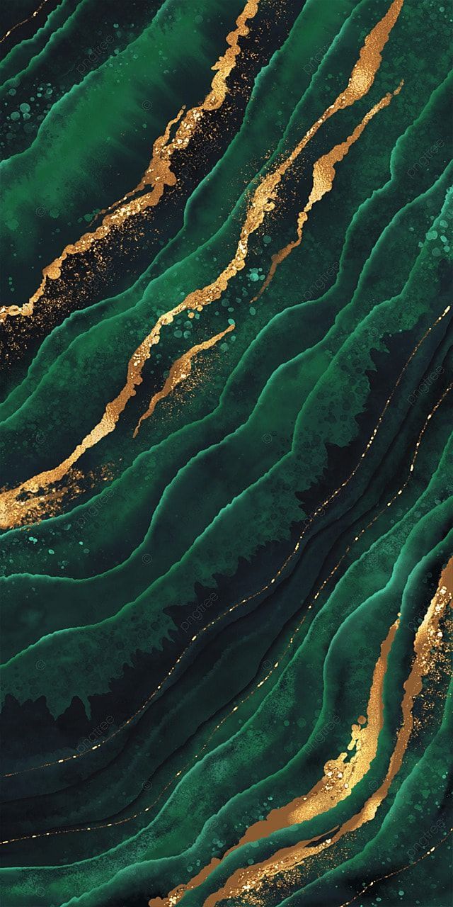 640x1280 Green Marble Background With Gold Streaks Wallpaper Image For Free Download