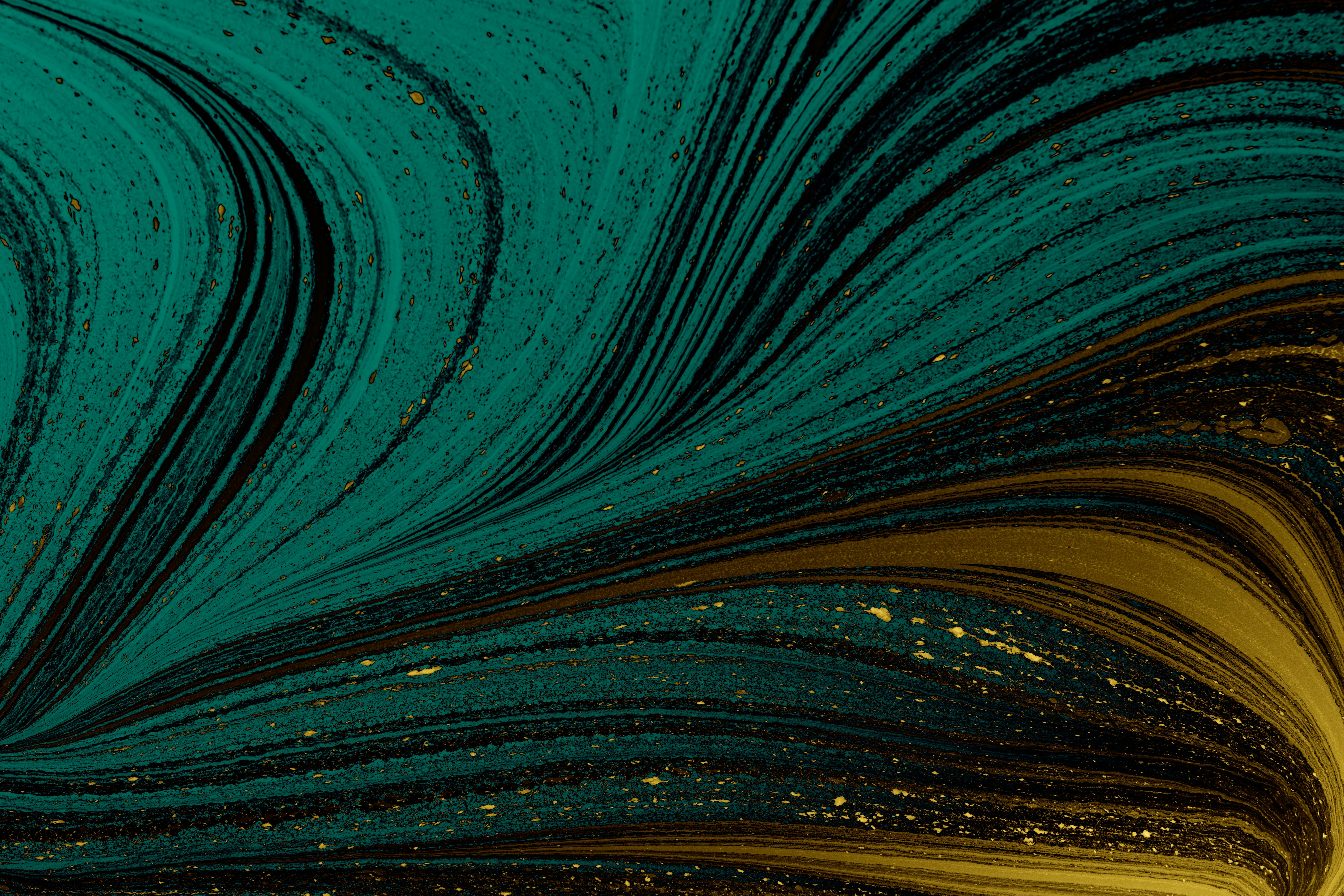 6000x4000 Green and Gold Marbling Background · Free