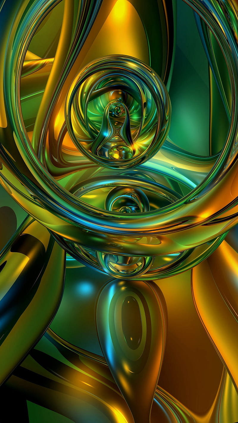 800x1422 Green Yellow, gold, digital, black, golden, color, desenho, abstract digital, HD phone wallpaper
