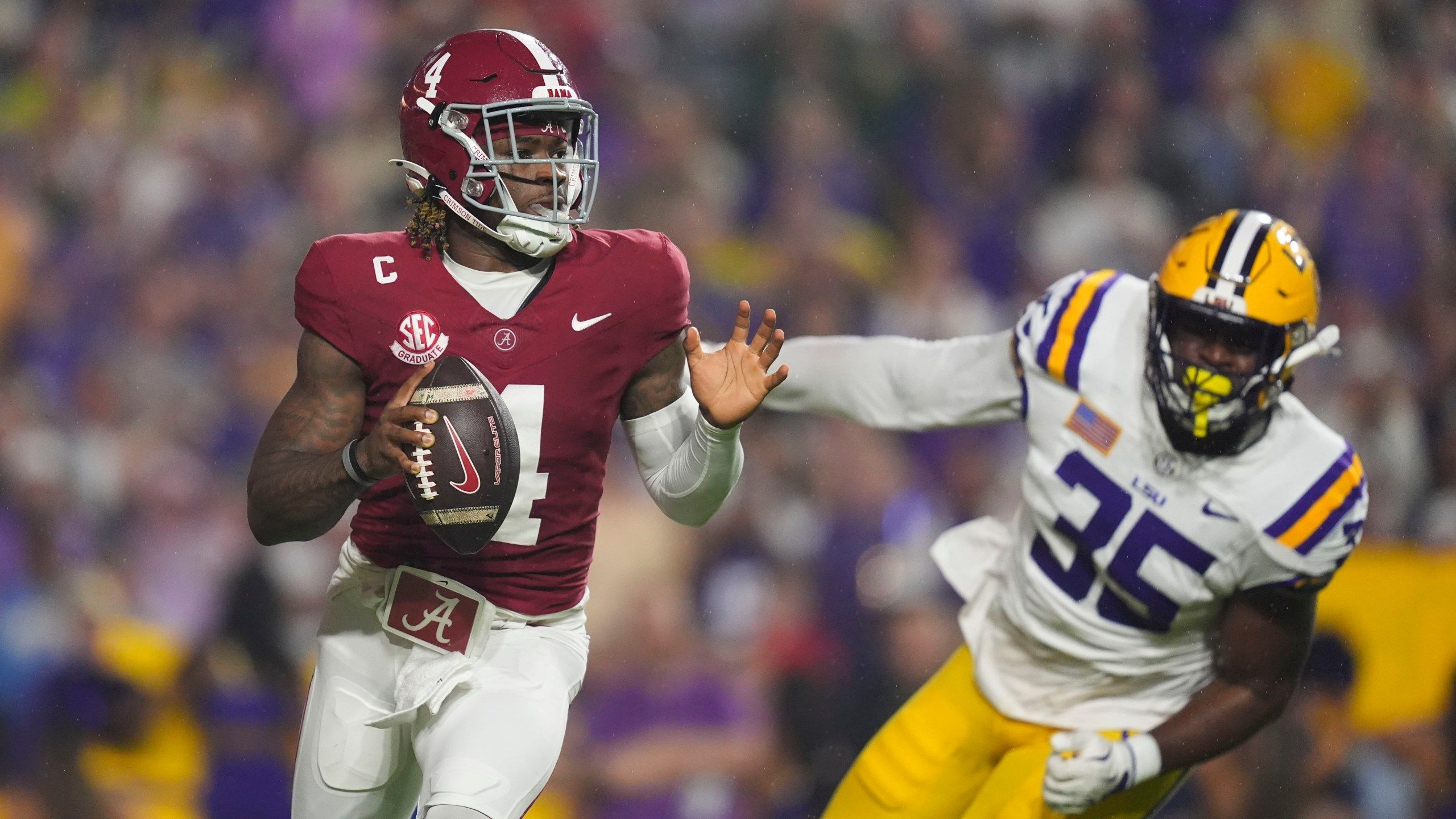 2560x1440 Jalen Milroe Runs For Career High 185 Yards And 4 TDs As No. 11 Alabama Thrashes No. 14 LSU 42 13