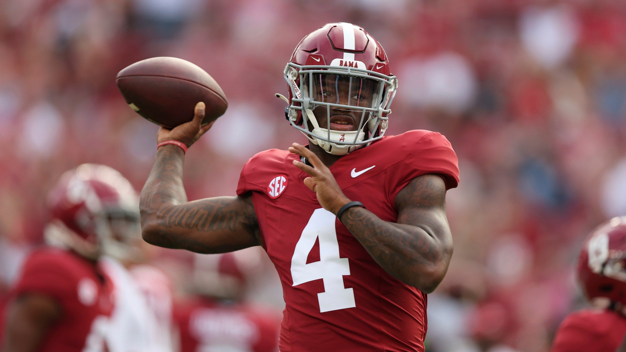 2560x1440 He's earned the opportunity Saban, Tide turn back to Milroe as starting quarterback