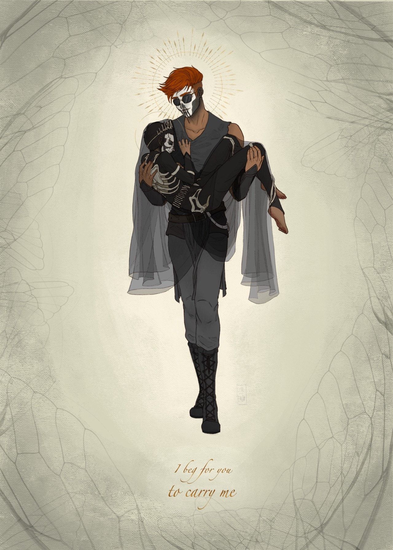 1280x1790 I Beg For You To Carry Me.. Locked Tomb Fanart.. Griddlehark Fanart.. Digital Print