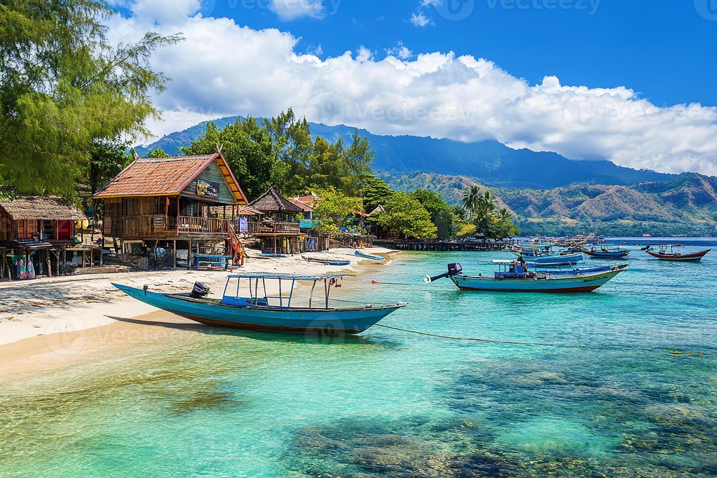 1470x980 Gili Islands Indonesia top view realistic photo