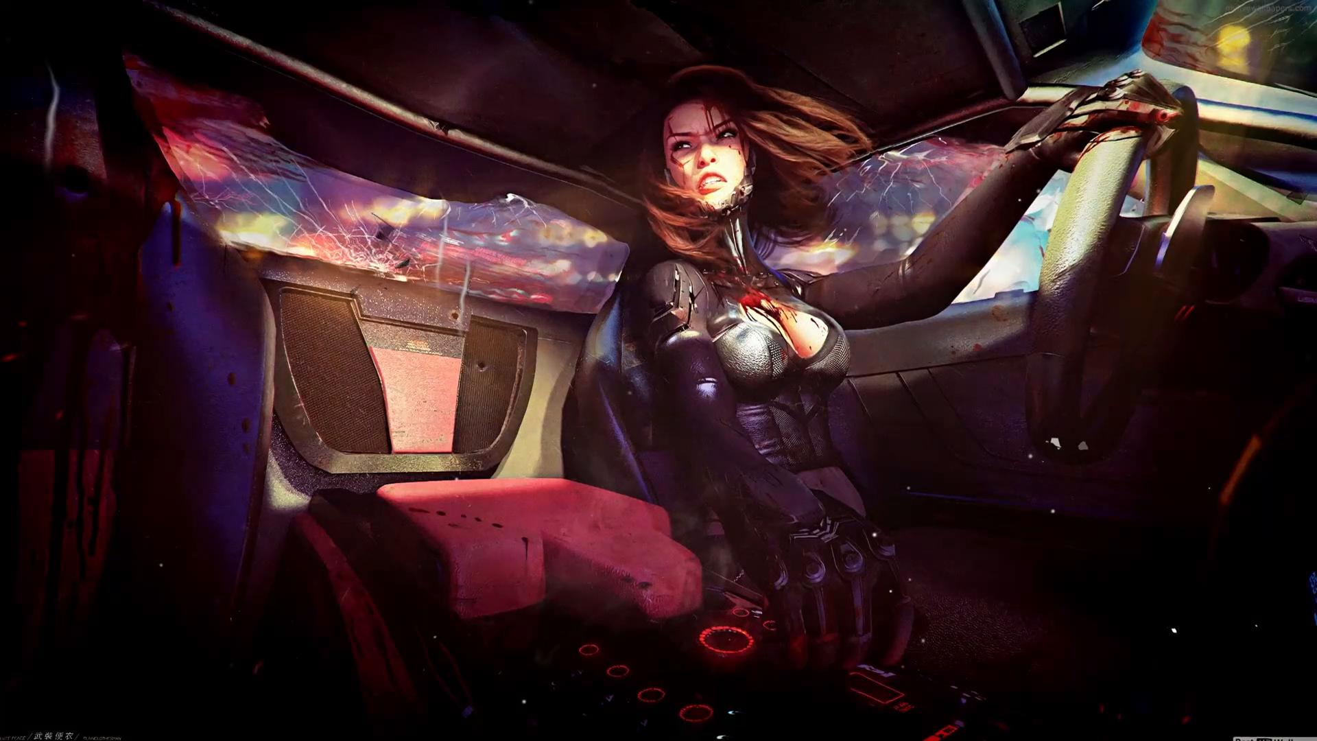 1920x1080 Girl Driving (CYBERPUNK 2077) Live Wallpaper