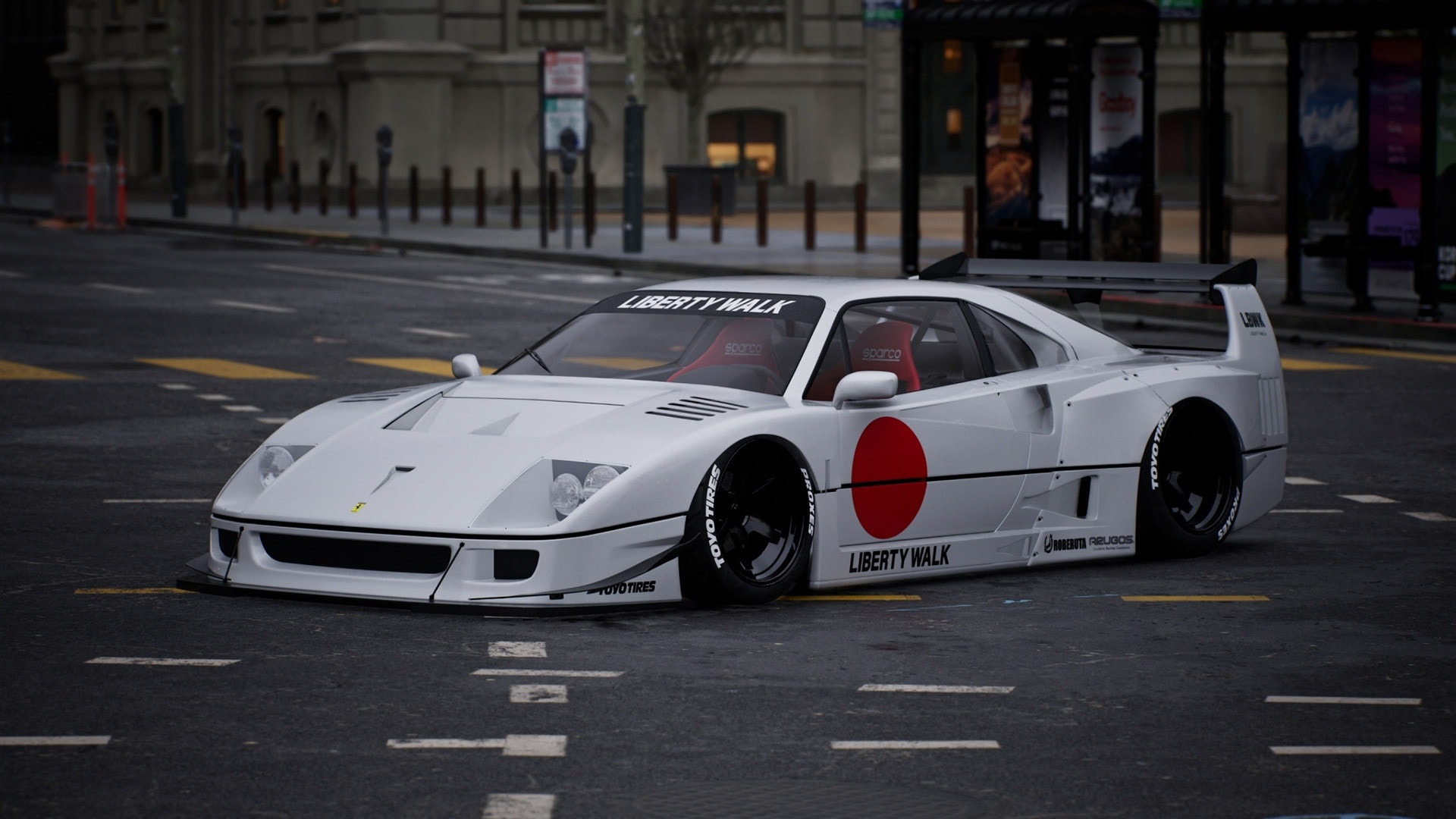 1920x1080 Rare Ferrari F40 Gets Maimed by Liberty Walk for the Sake of Tuning