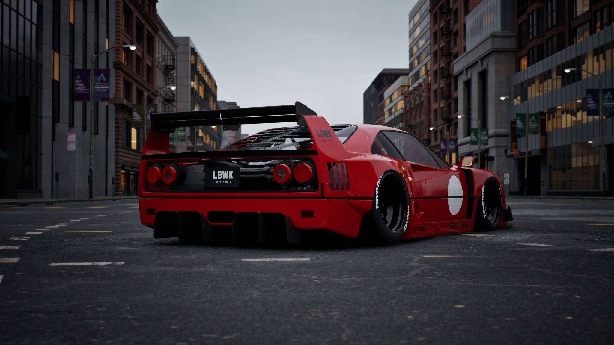 2048x1152 Liberty Walk Ferrari F40 Revealed Ahead Of Tokyo Auto Salon Debut