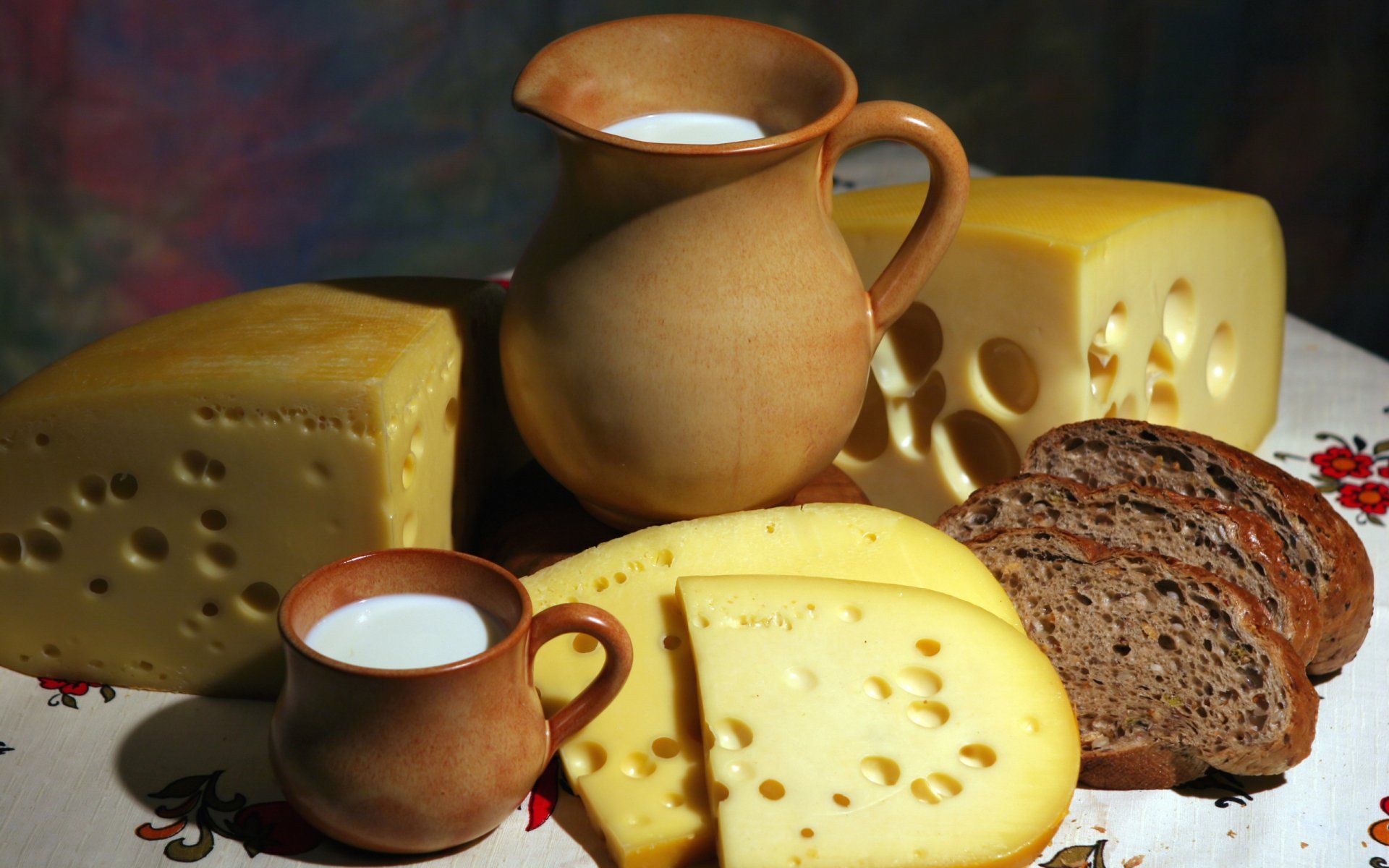 1920x1200 Rustic Dairy Delights: Cheese & Fresh Milk HD Wallpaper