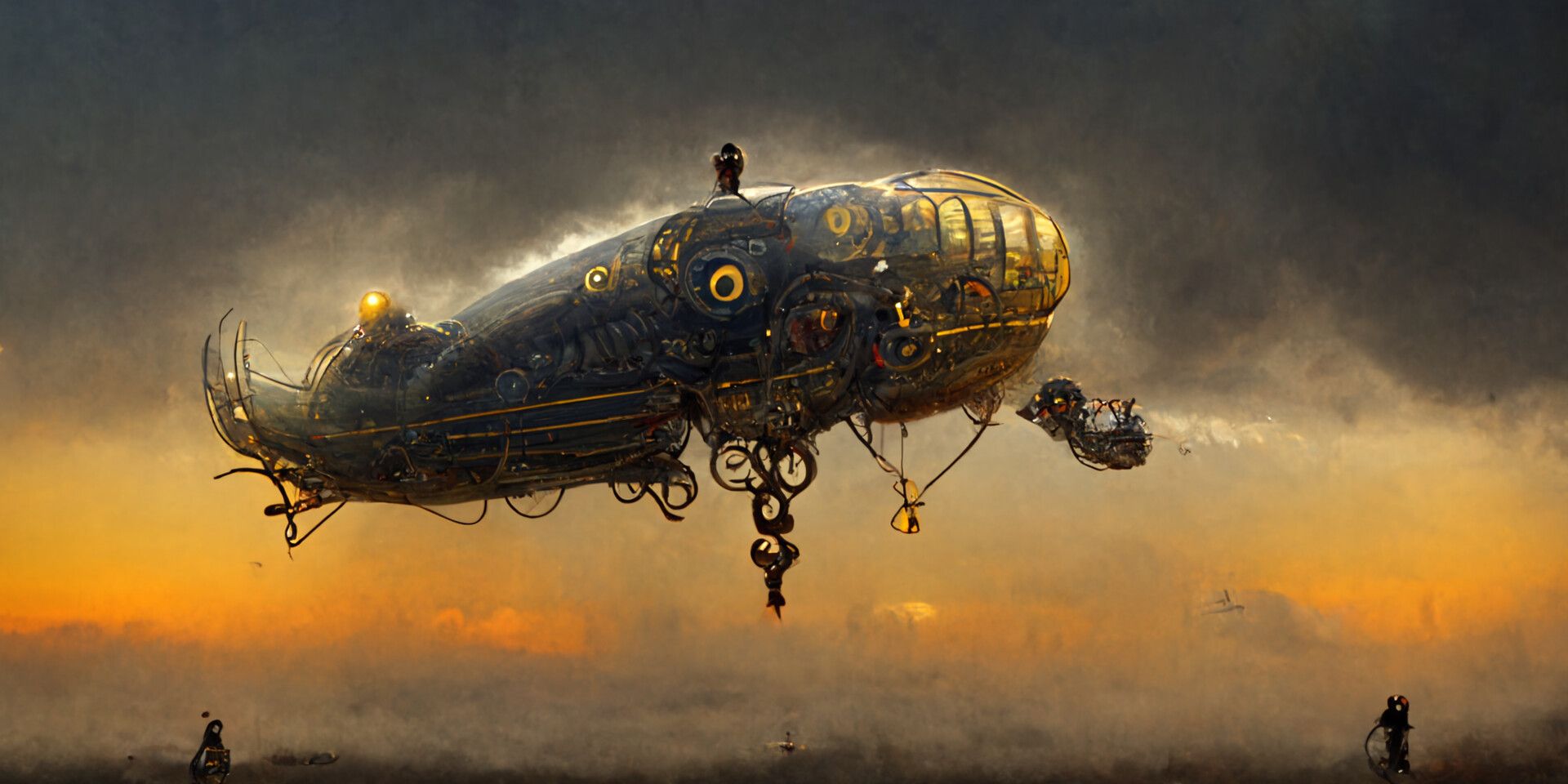 1920x960 Steampunk Flying Machines Concept Art