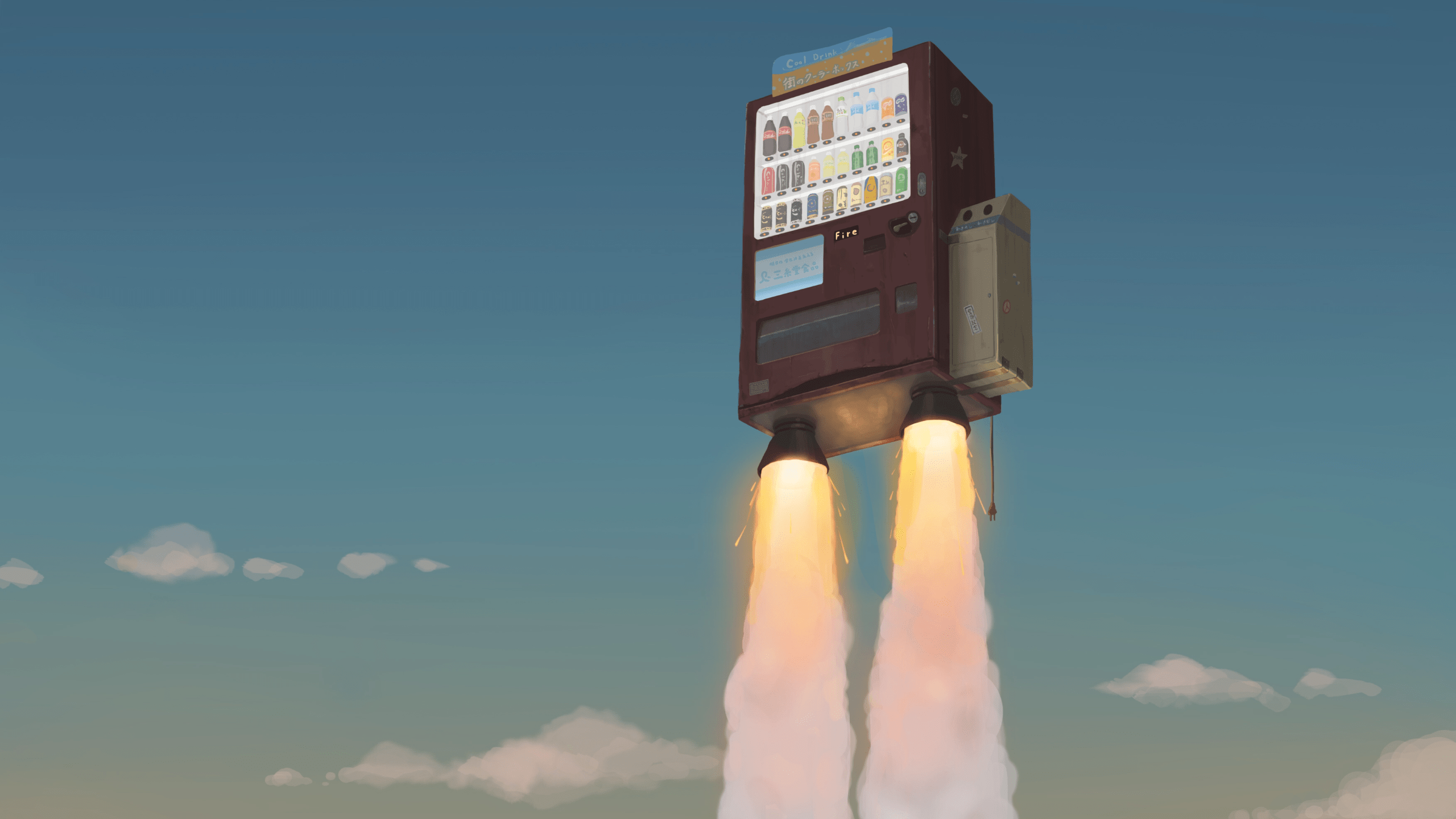 2560x1440 Download Rocket Vending Machine Sci Fi Spaceship HD Wallpaper