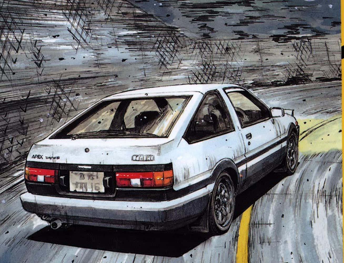 1308x1000 Download Artwork Of Toyota AE86 Initial D Background