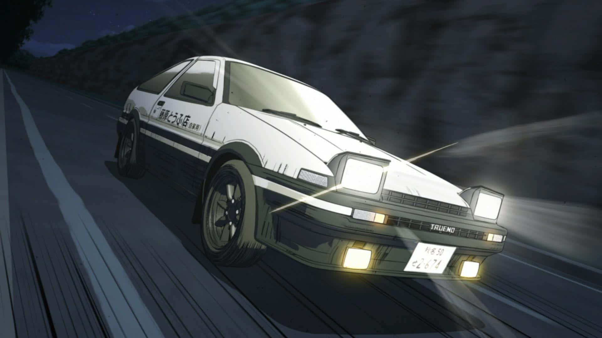 1920x1080 Download White Toyota AE86 From Initial D Background