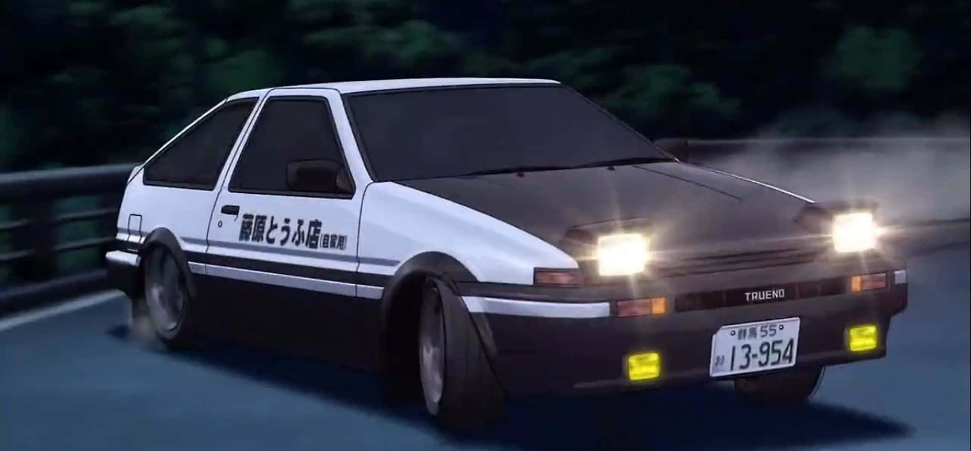 1920x893 Download Toyota AE86 Bright Headlights Initial D Background