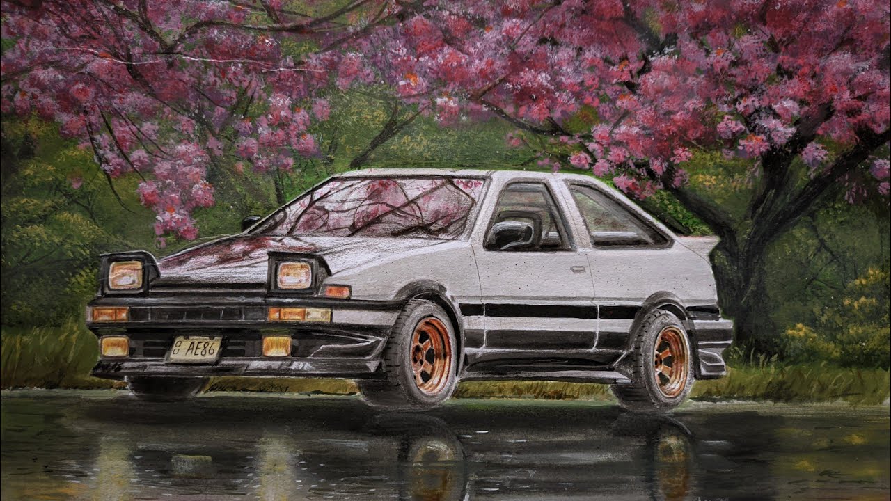 1280x720 Initial D AE86 drawing #initiald #Toyota #mfghost #trackday #AE86