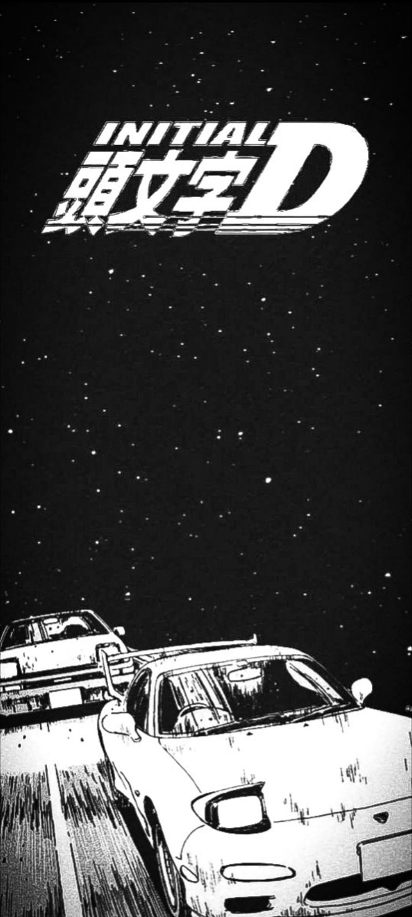 850x1889 Initial D, Initial_D, RX- Black_and_white, AE86 HD phone wallpaper