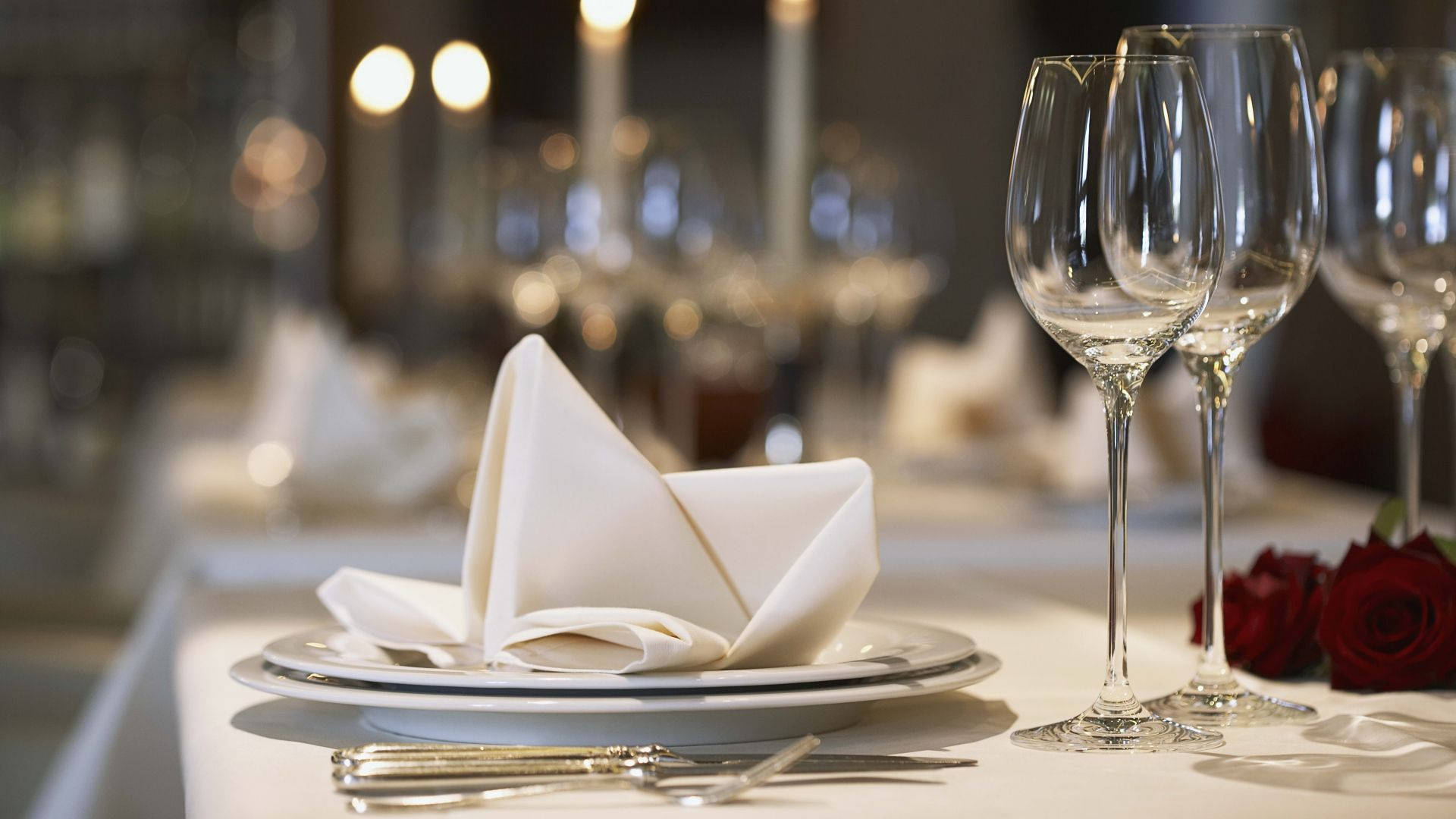 1920x1080 Download Elegant Table Setting In A High End Restaurant Wallpaper