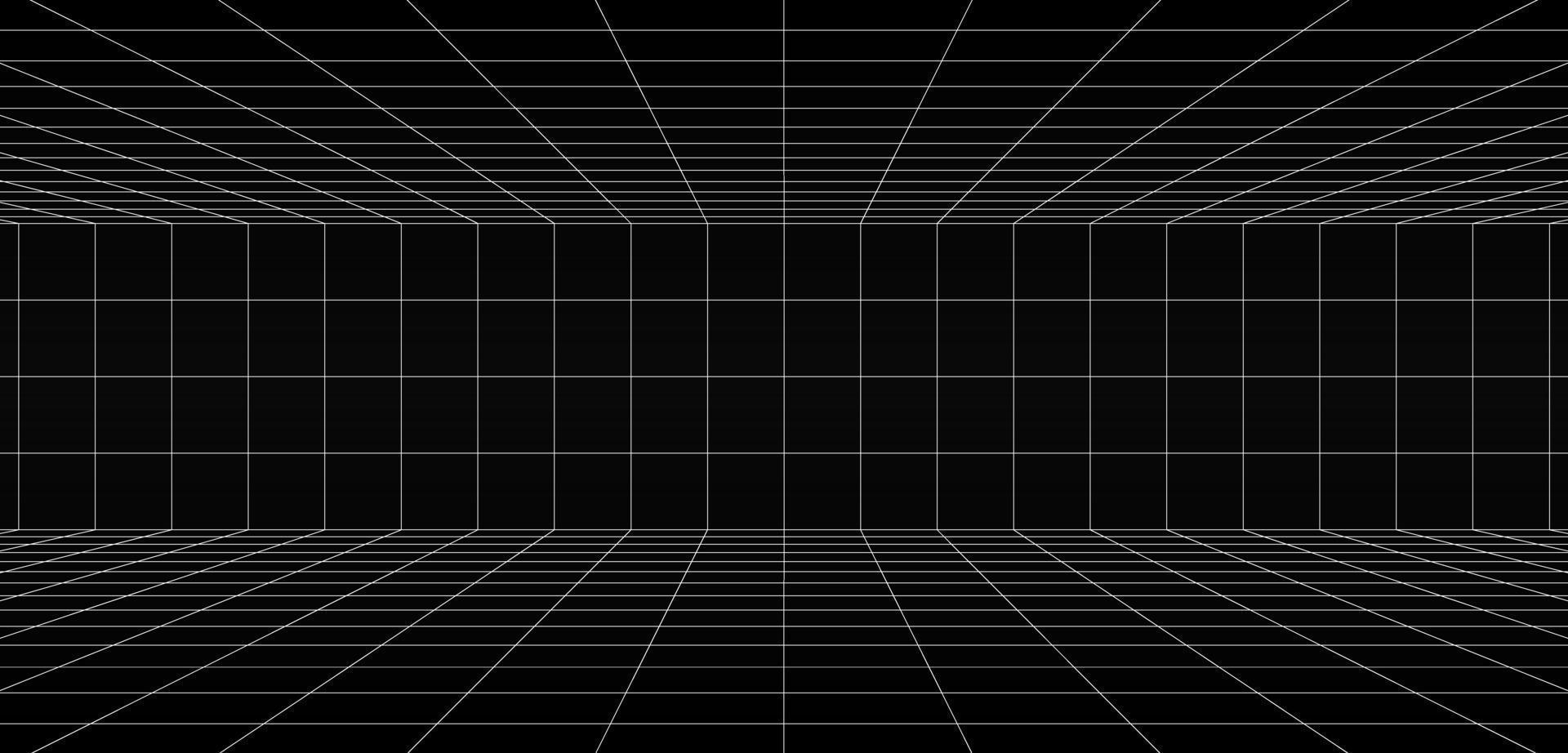 1920x922 Futuristic Digital Room Grey Black Background With White Grid Space Line Color Surface