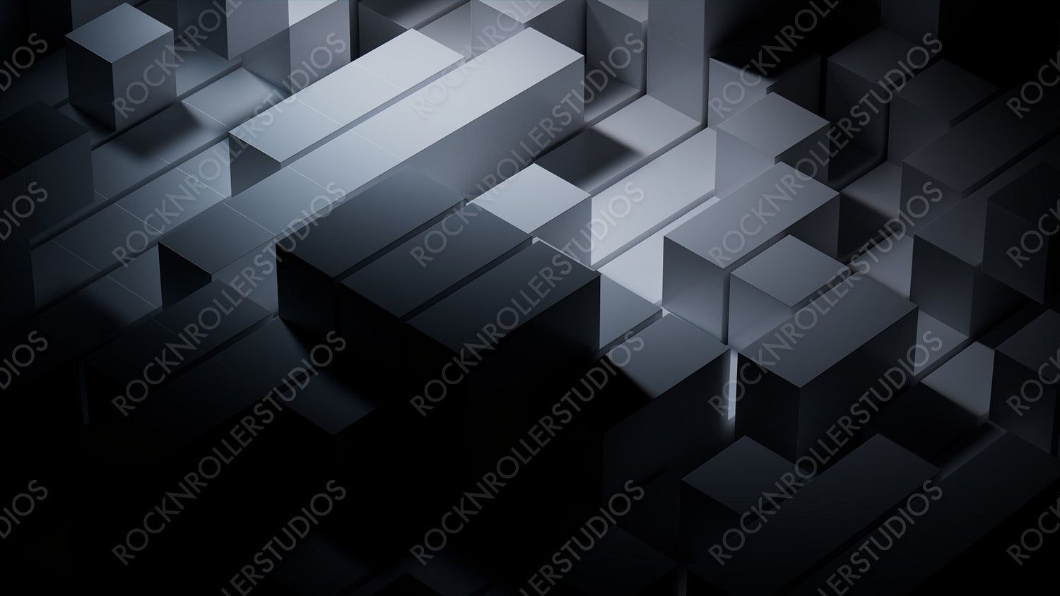 1500x844 Futuristic Tech Wallpaper with Precisely Constructed Glossy Blocks. Gr