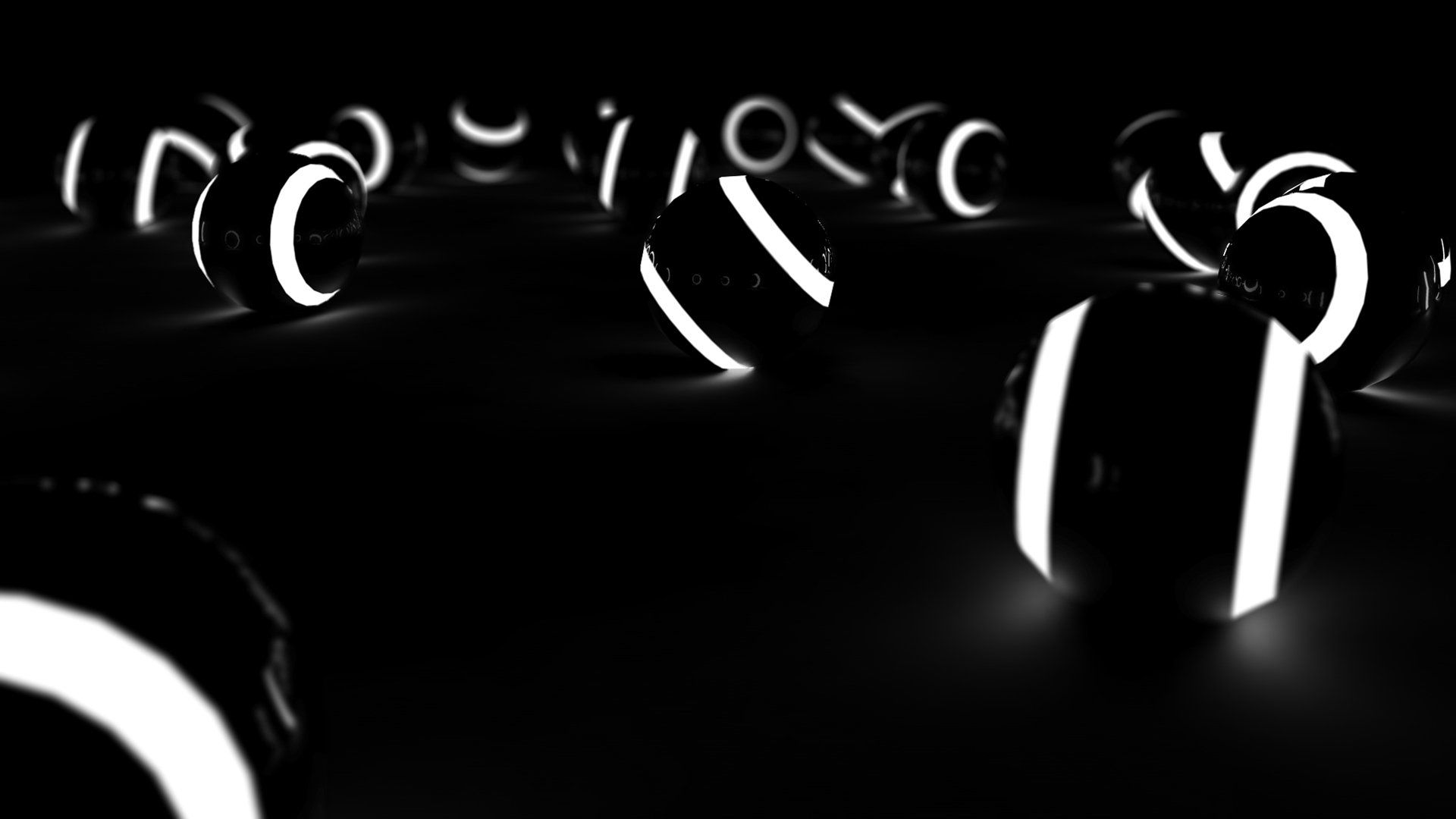 1920x1080 Glowing Abstract Spheres: HD Futuristic Wallpaper