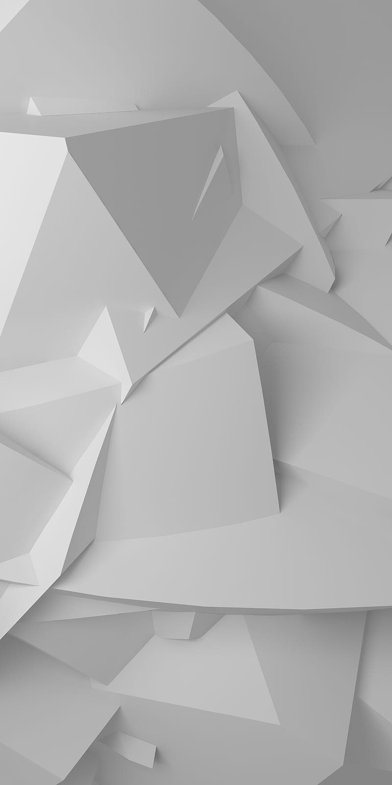 800x1600 Futuristic, 3D, abstract, angles, background, pattern, polygon white, HD phone wallpaper