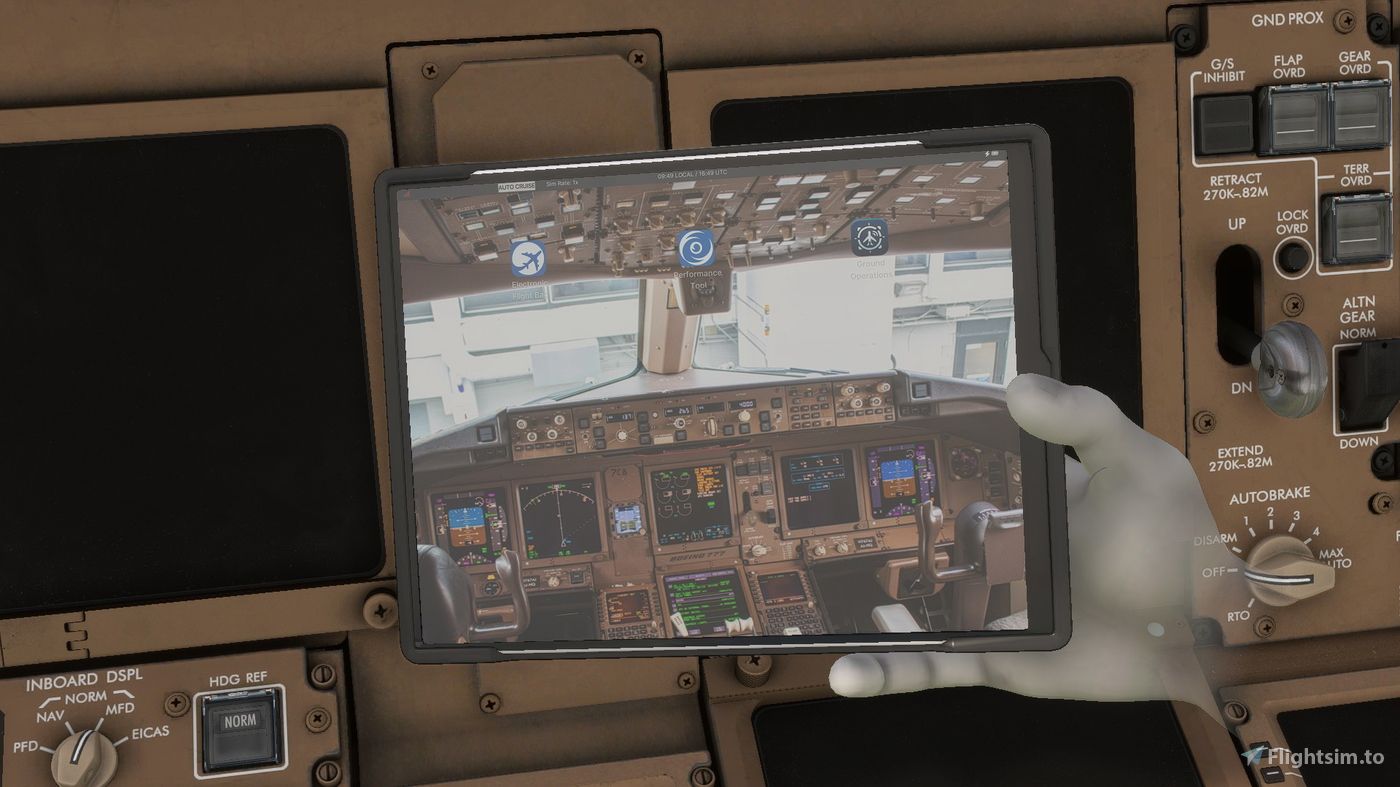 1400x787 Cockpit Wallpaper for PMDG 77w for Microsoft Flight Simulator