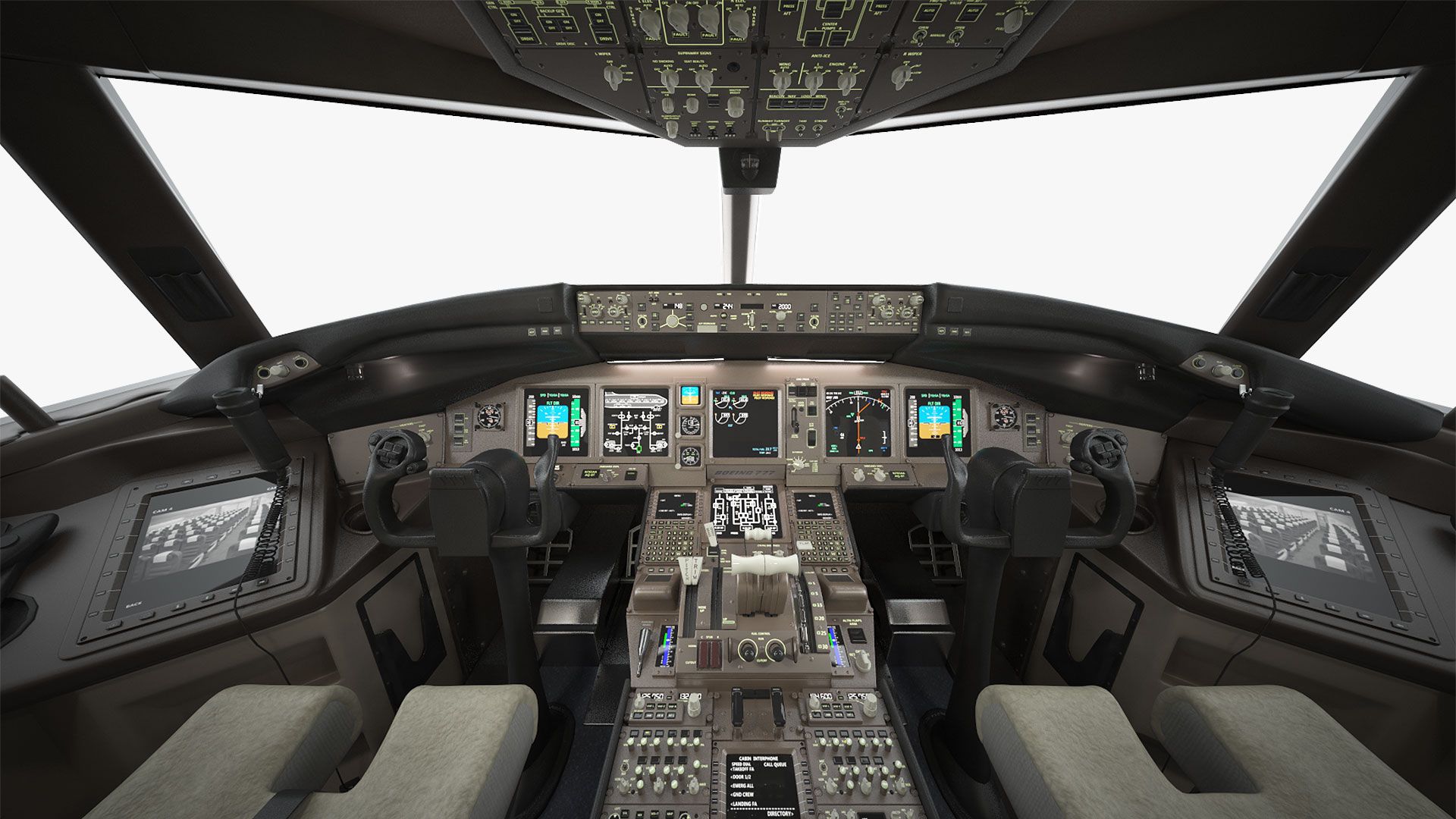 1920x1080 3D Cockpit Cabin Boeing 777 300er
