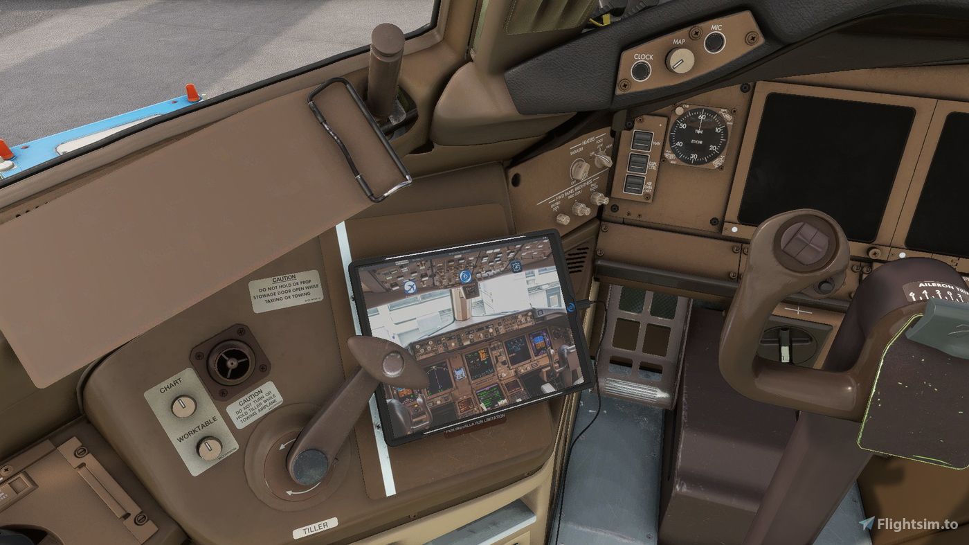 1400x787 Cockpit Wallpaper for PMDG 77w per Microsoft Flight Simulator