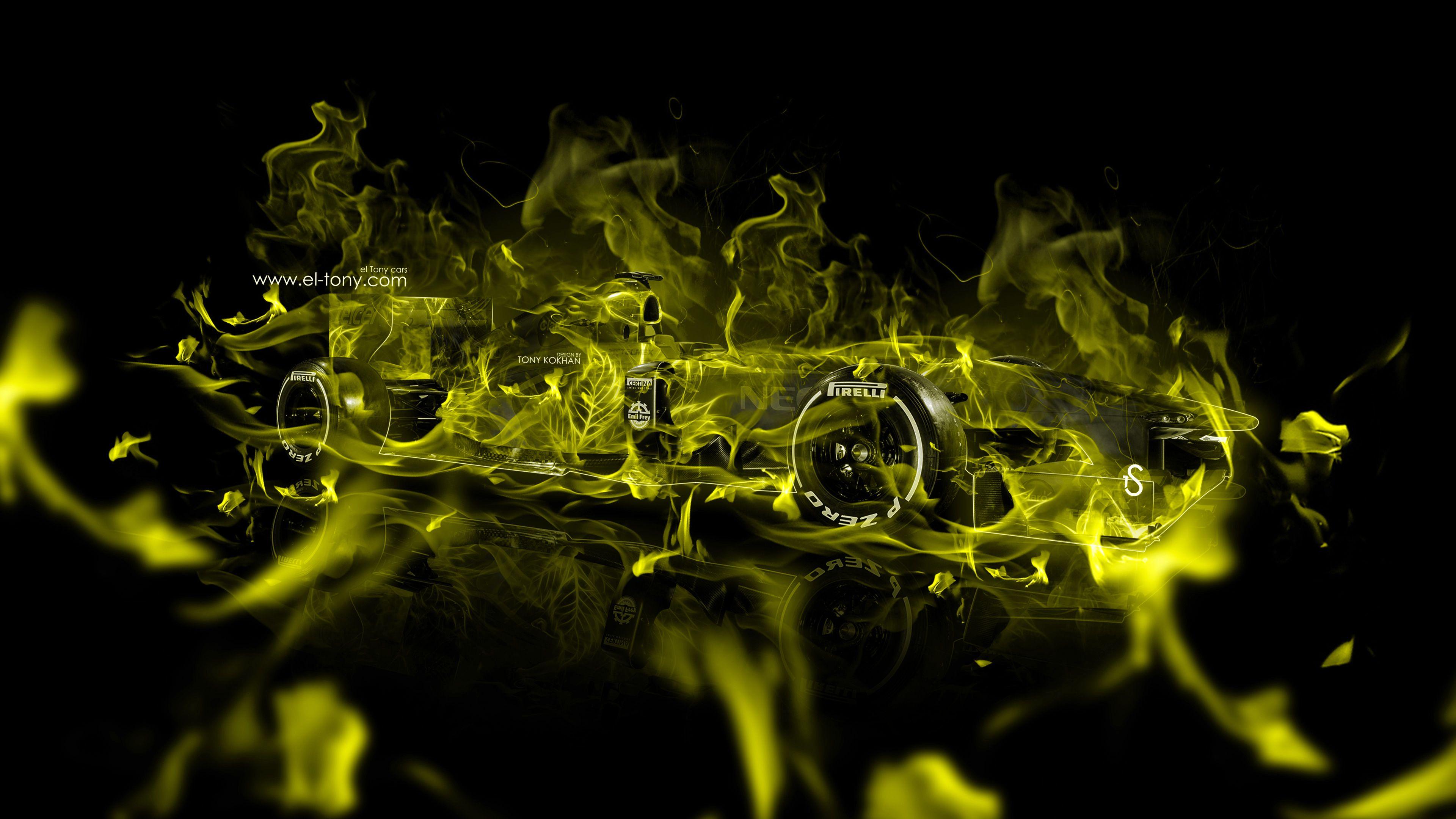 3840x2160 4K Wallpaper F1 Super Fire Abstract Car 2015