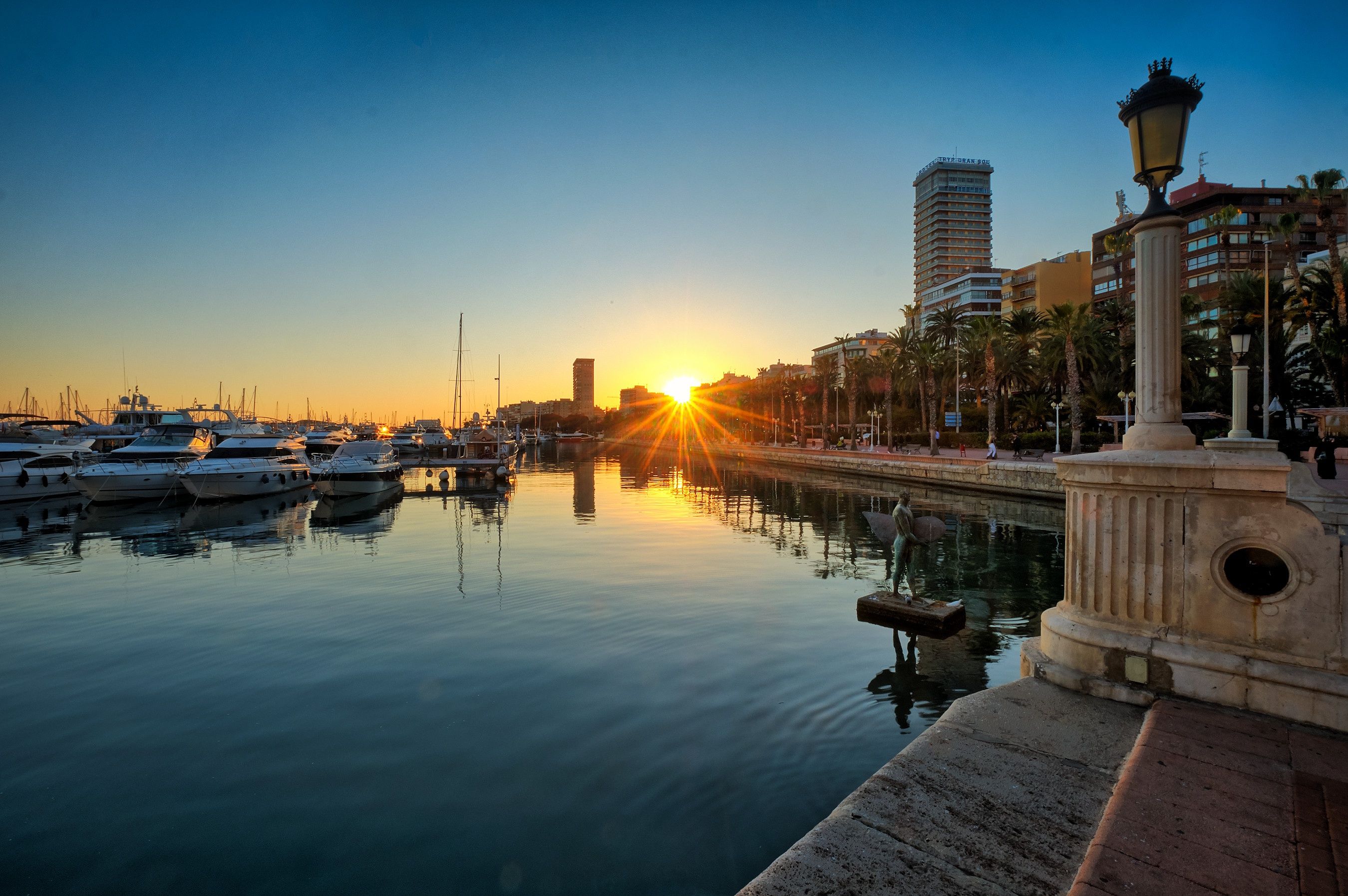 2700x1795 Wallpaper sunset, the evening, Spain, Alicante for mobile and desktop, section город, resolution 2700x1795